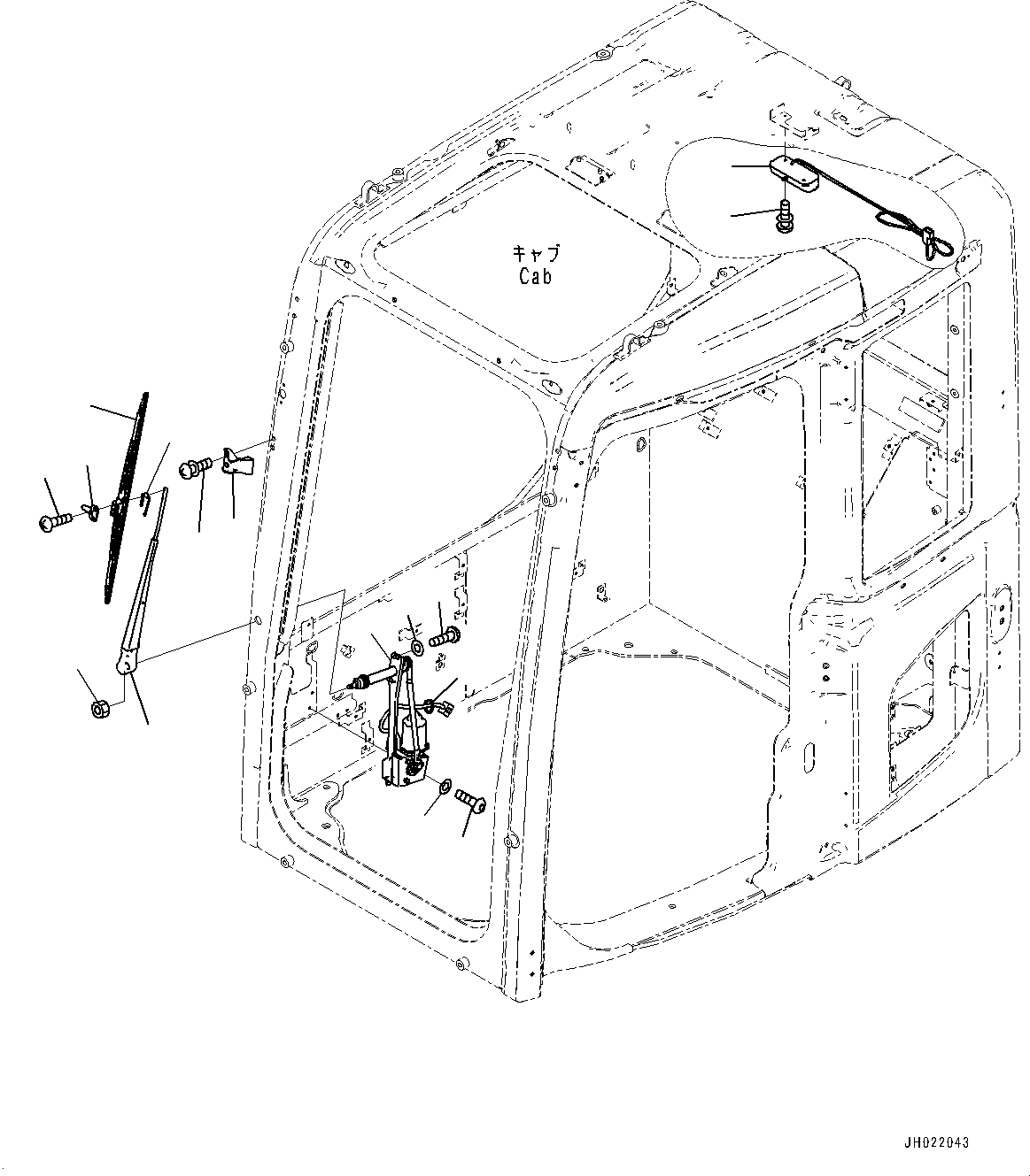 Cab Assembly, R.H. and Rear Fixed Window Type,With Vandalism Protection 22B-54-00916 KOMATSU