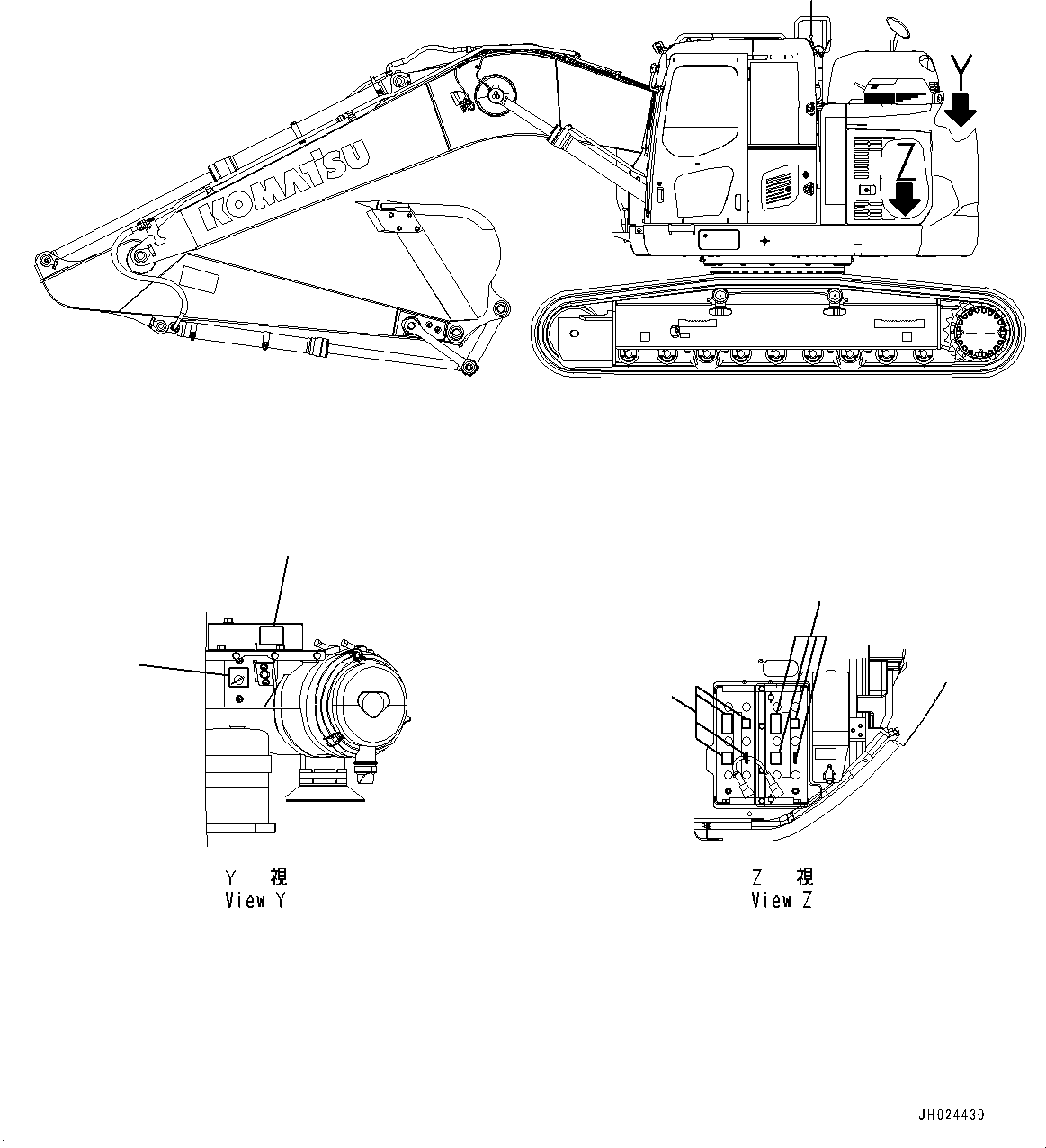 Табличка «Опасно: аккумулятор» 09664-62B01 KOMATSU