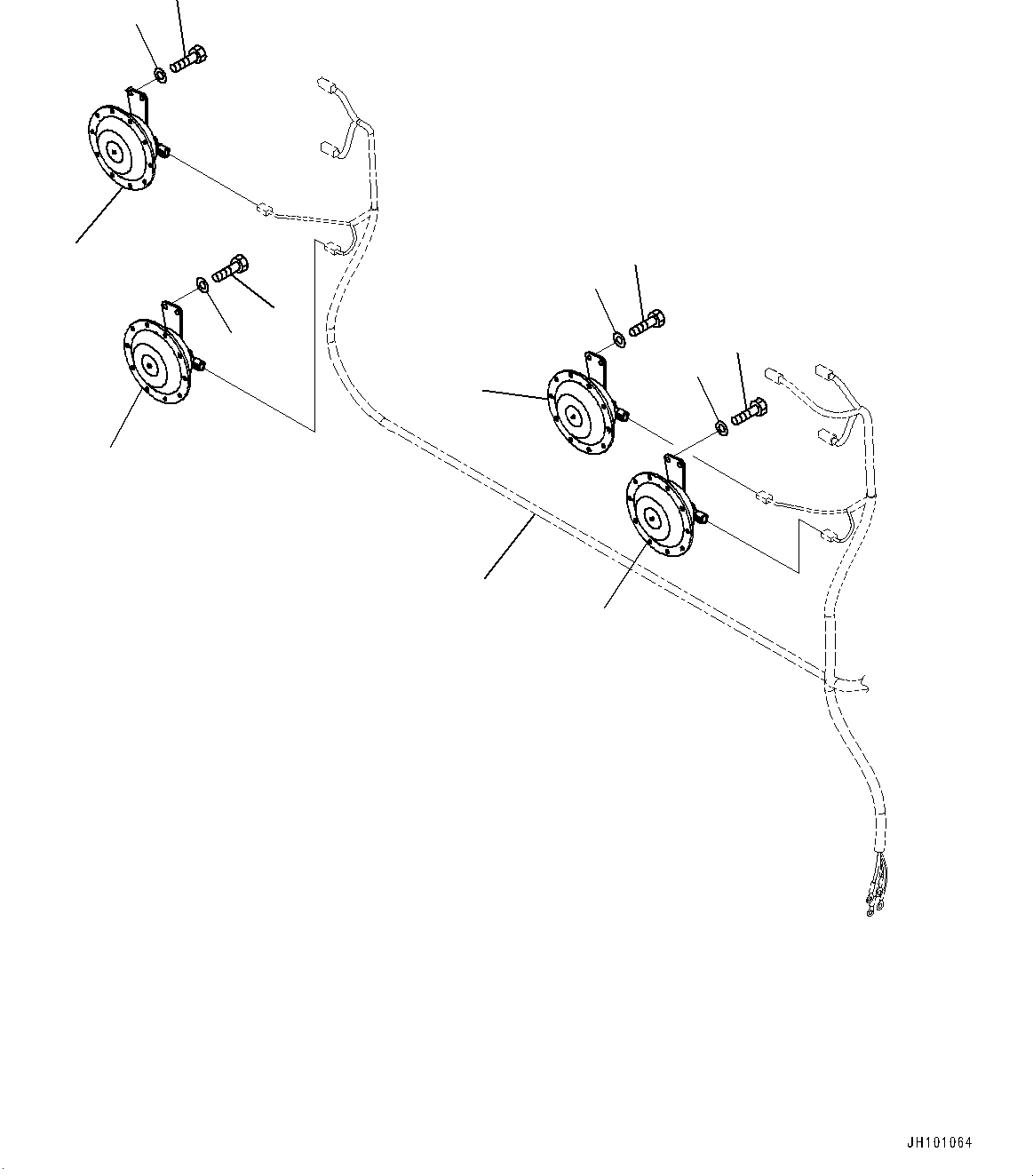 Wiring Harness(Electric Wiring Harness,Cab Base, Wiring Harness and Clip, Working Lamp Side) (21T-06-45180) KOMATSU