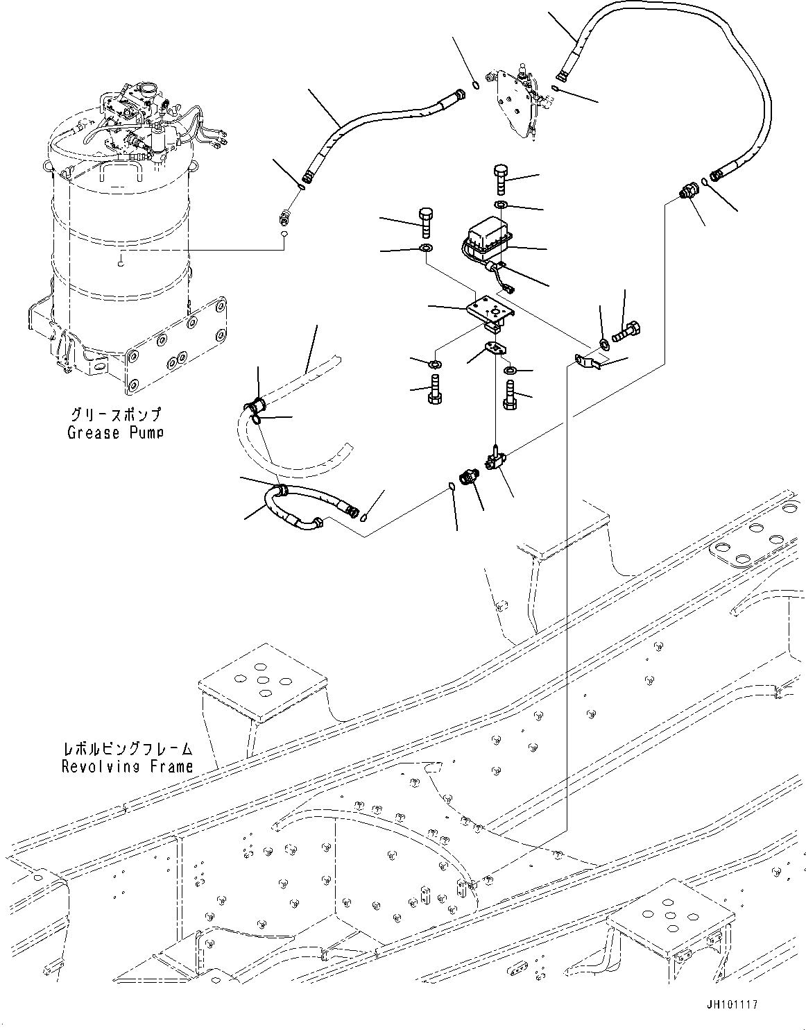 Hose(Cooling System,Lower Piping,Service Center, Grease Shut-off Valve) (07261-22639) KOMATSU