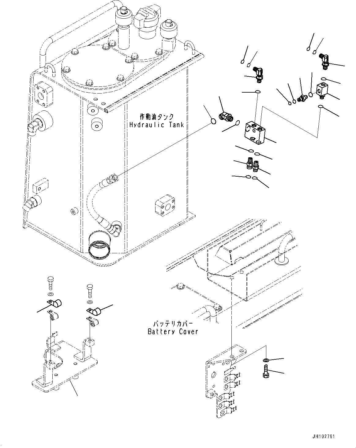 Bracket(Fender,Control Valve Related Parts,With Rear 1-Attachment) (154-61-85972) KOMATSU
