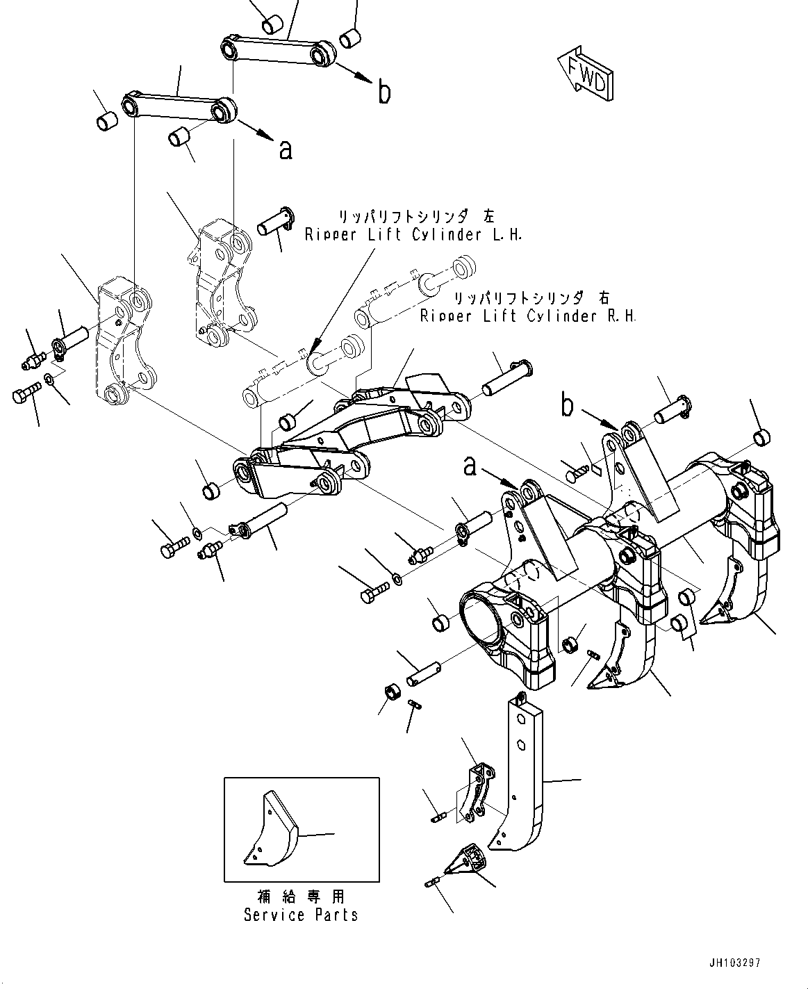 Bracket(Ripper Mounting,With Fixed Digging Angle Multi Ripper,Tie Down Correspondence) (154-78-74151) KOMATSU