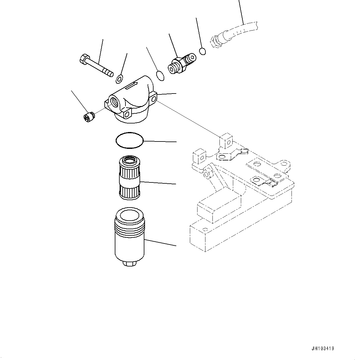 Hose(Solenoid Valve,Mounting,1-Additional Actuator Piping, Accumulator) (02771-00304) KOMATSU