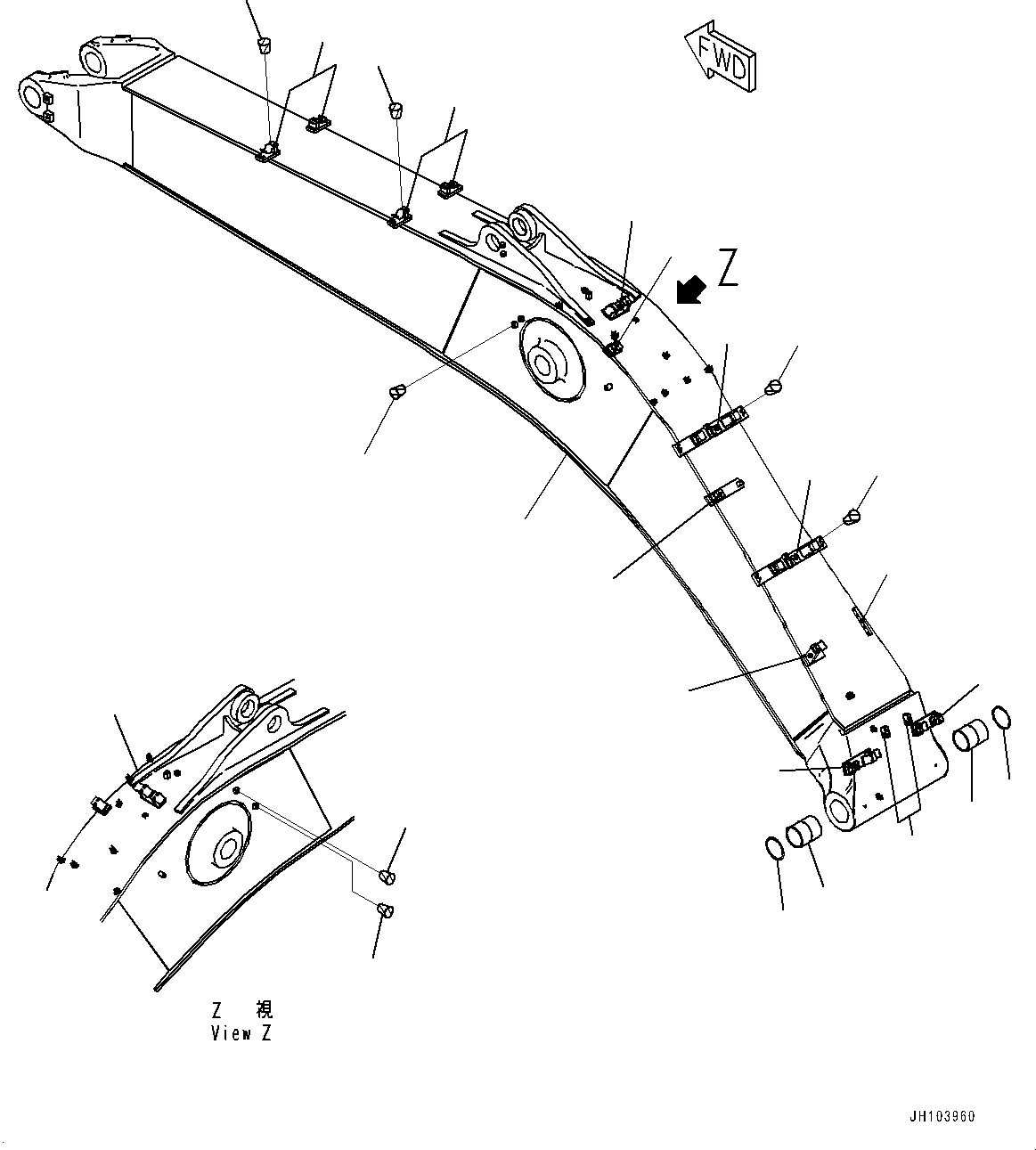 Boom Assembly 2A8-70-00080 KOMATSU