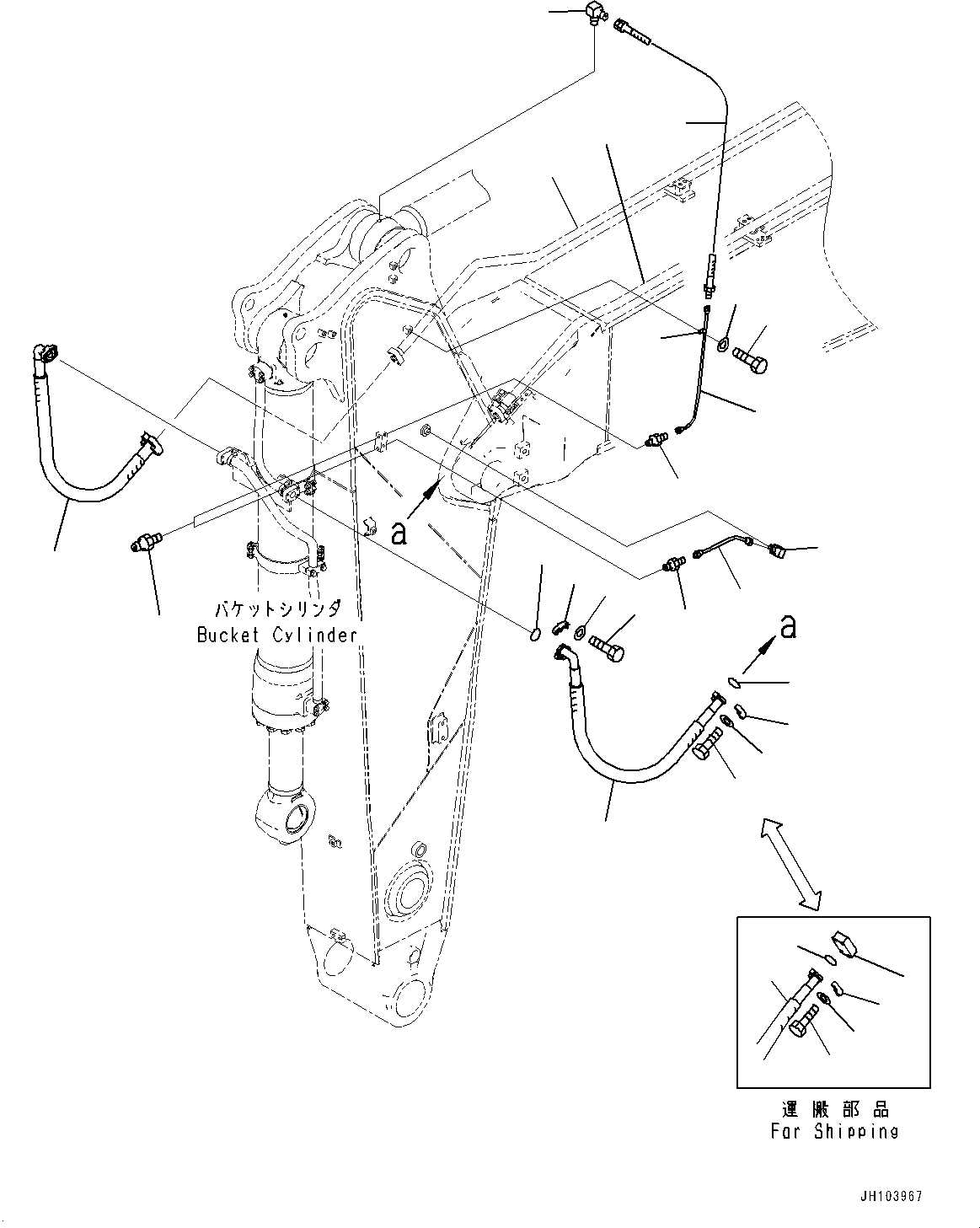 Tube(Boom,Bucket Cylinder Piping,6670mm, Heavy Duty Type, SE) (2A8-62-13110) KOMATSU