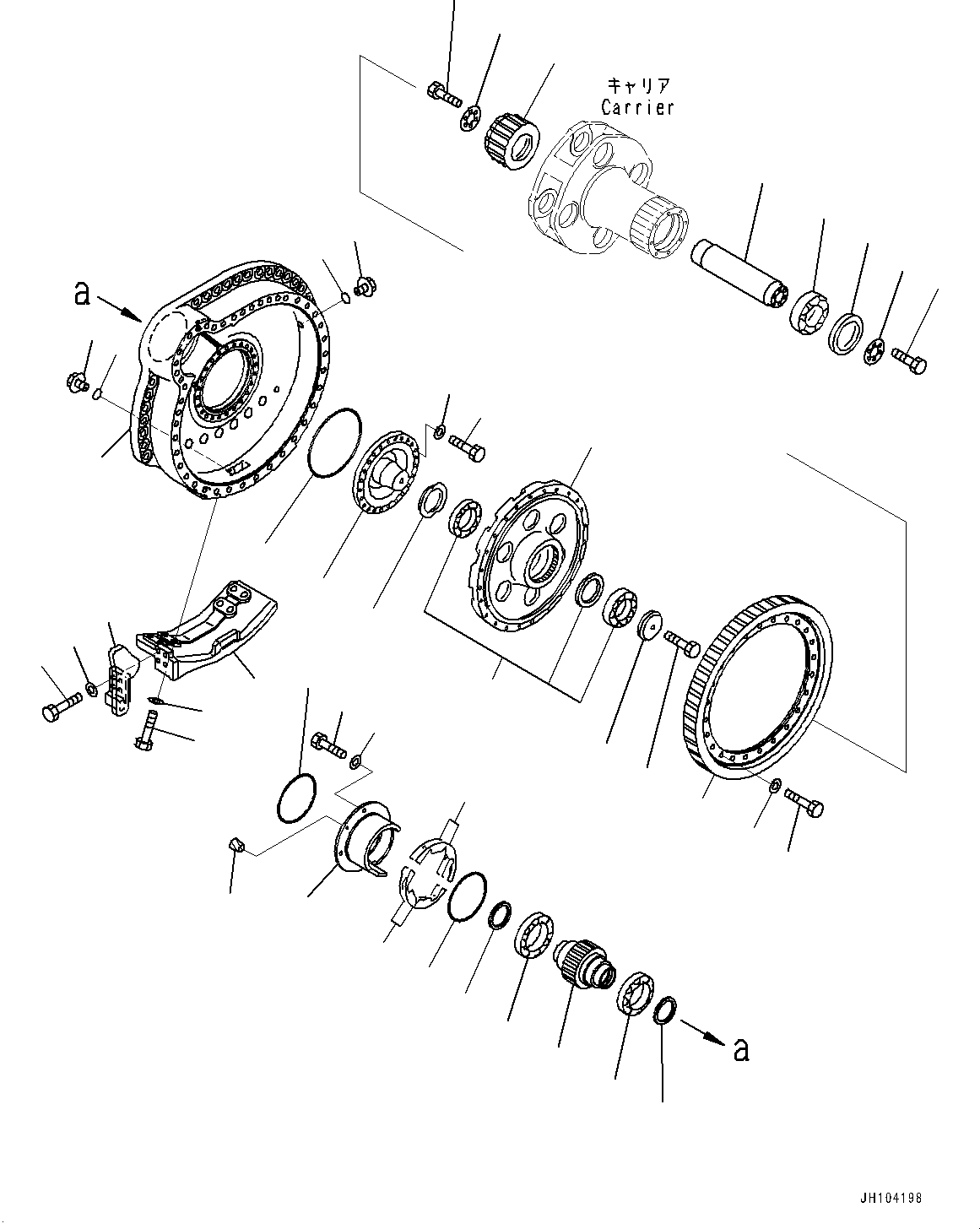 Бортовой редуктор в сборе 198-27-00446 KOMATSU