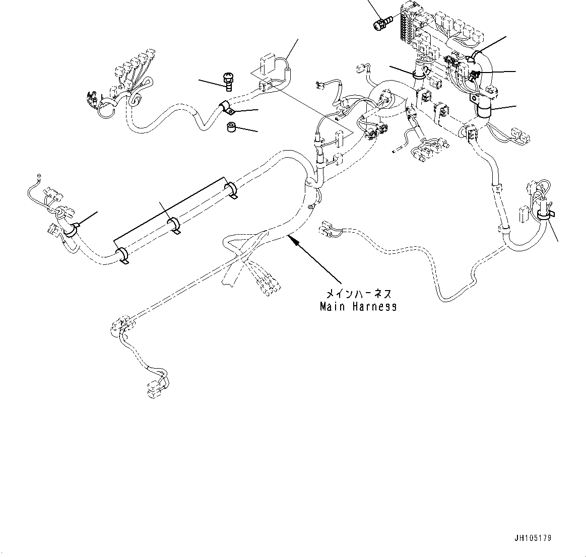 Wiring Harness(Cab,Floor, Console, R.H.,With Heater and Defroster, Fuel Combustion Type) (208-06-76931) KOMATSU