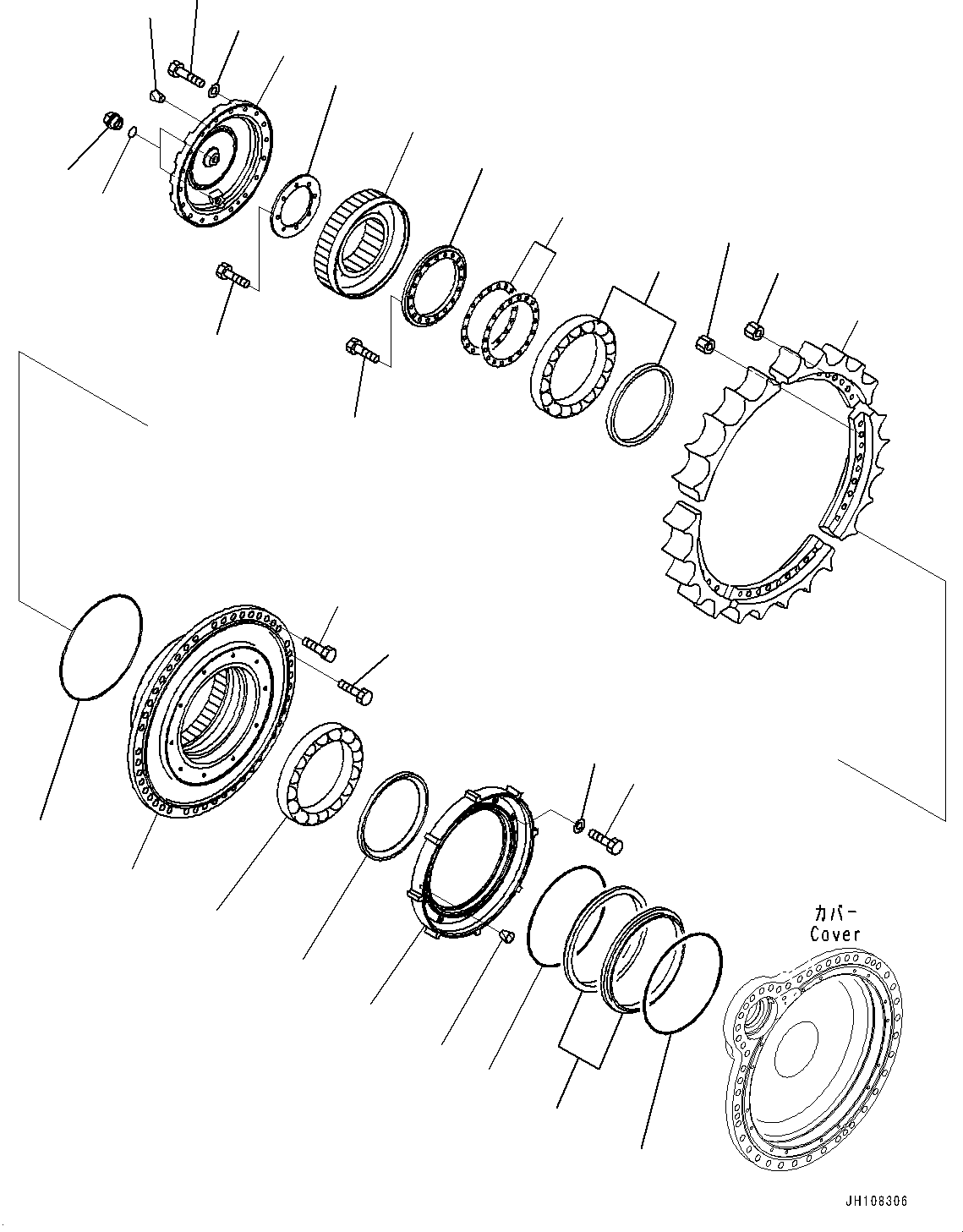 Бортовой редуктор в сборе 198-27-00663 KOMATSU