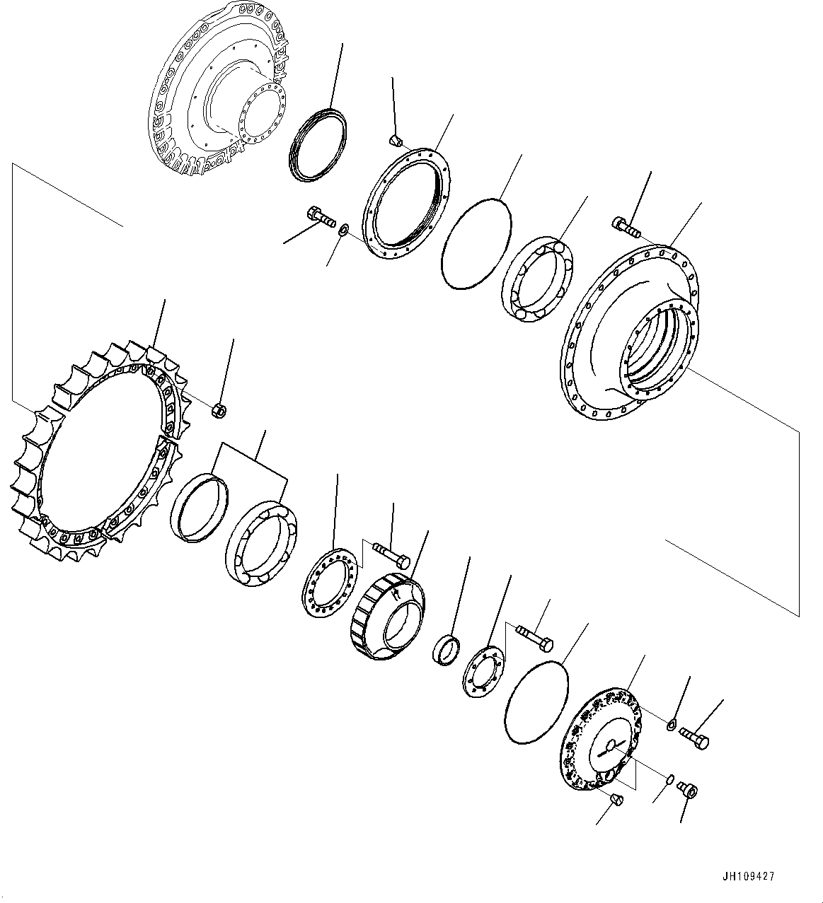 Бортовой редуктор в сборе 195-27-00807 KOMATSU