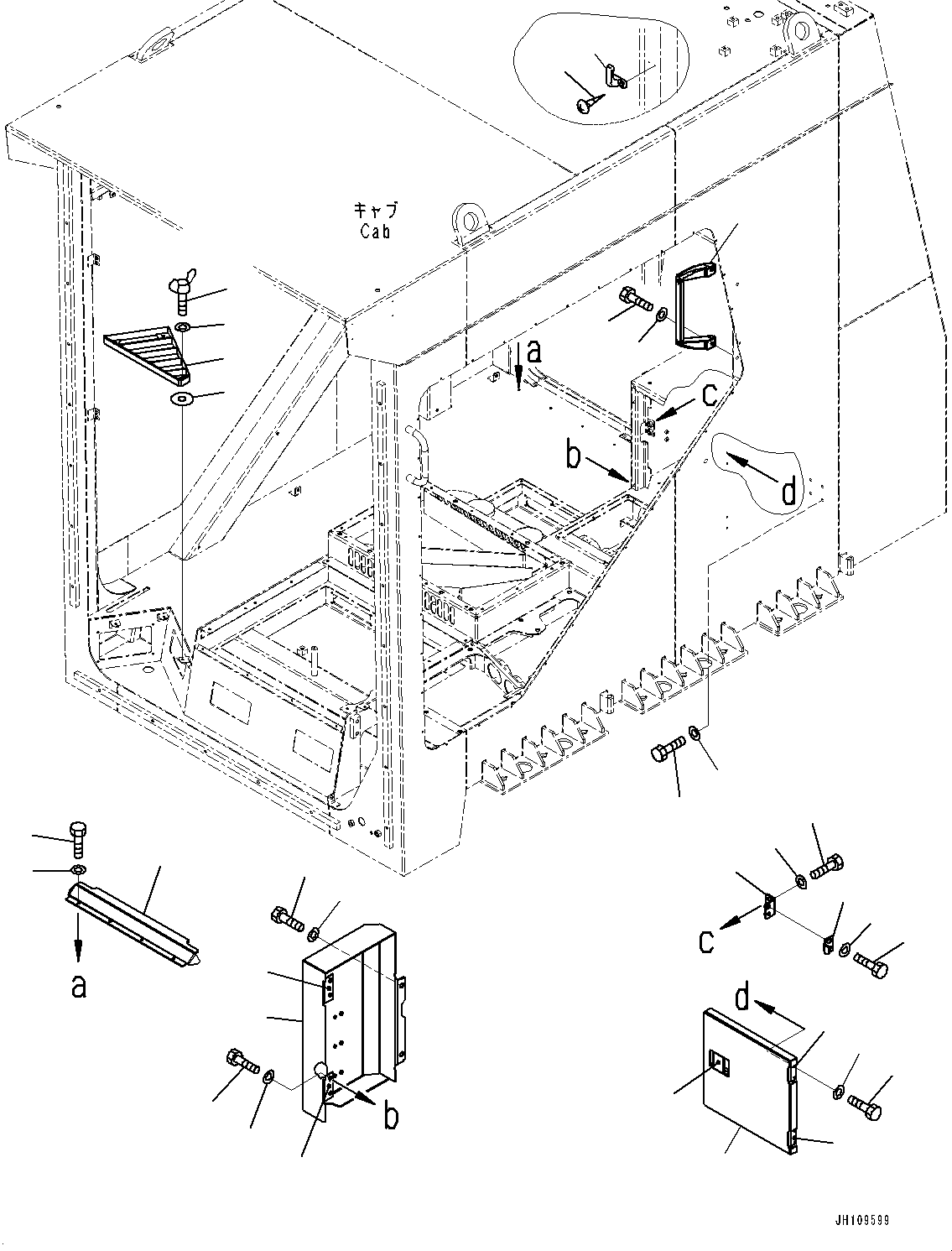 Cab Assembly, With Fire Extinguisher,VHMS 21T-54-00445 KOMATSU