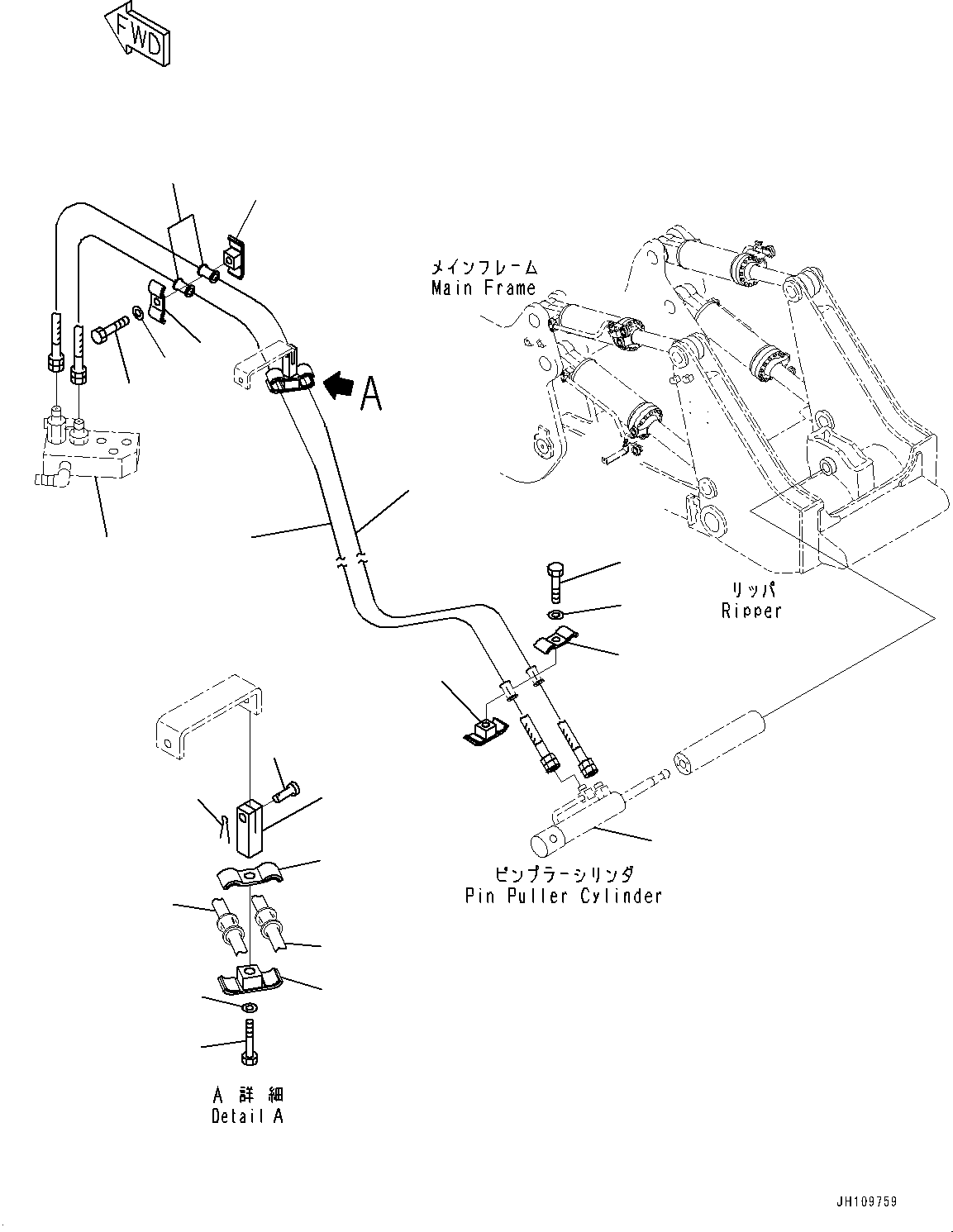 Cylinder(Ripper,Inner Parts, Pin Puller Cylinder) (195-63-49141) KOMATSU