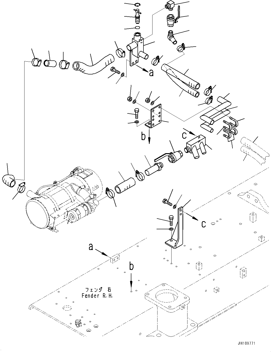 Hose(Floor Frame,Heater Hose) (17M-01-59540) KOMATSU