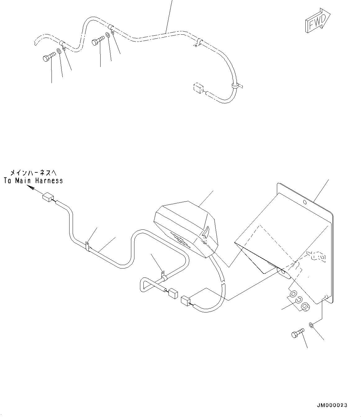 Wiring Harness(Hydraulic Tank,Side Lamp) (56D-85-21420) KOMATSU