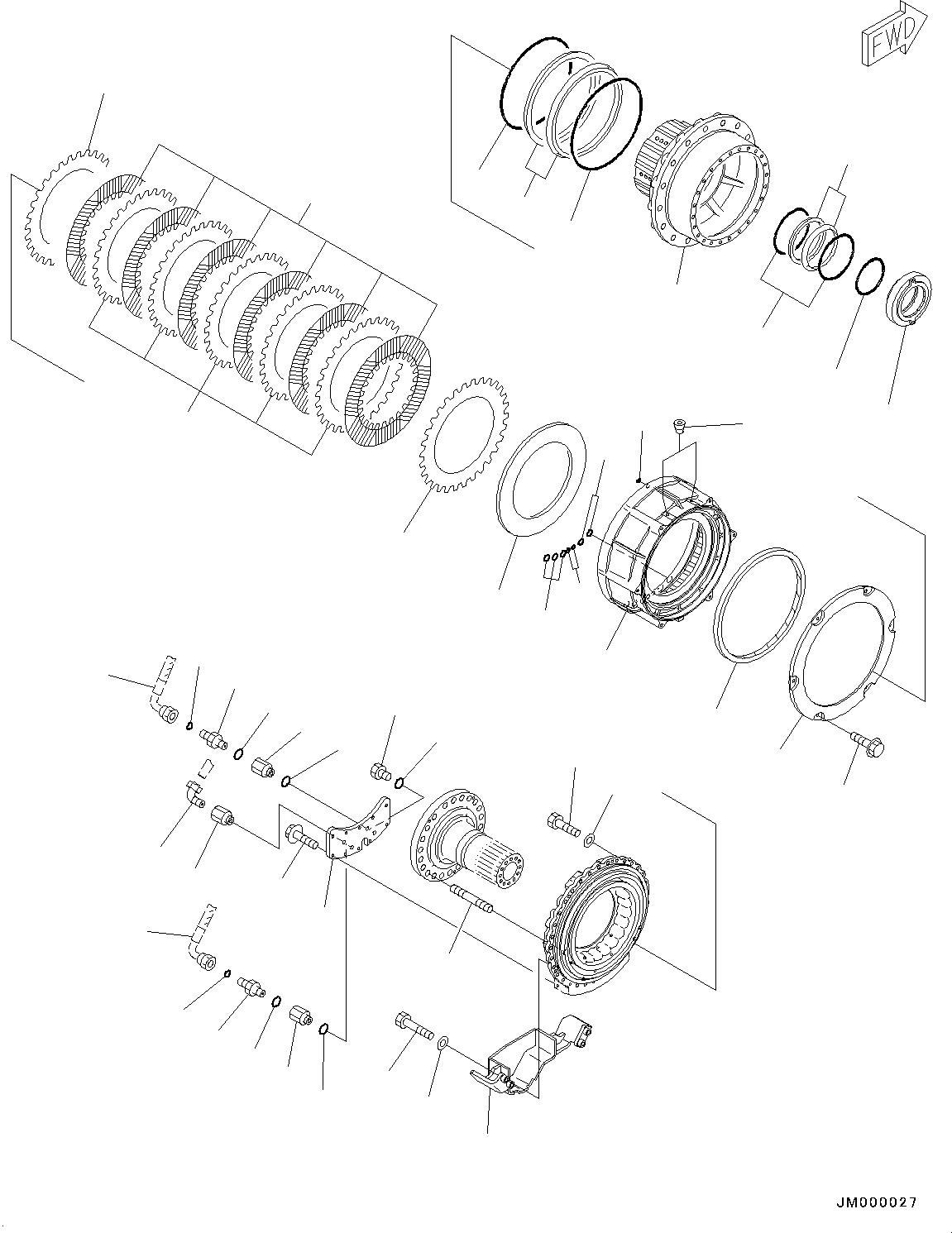 Hose, Face Seal Type(Front Final Drive and Brake,Final Drive, Brake Piping, R.H.) (02761-00313) KOMATSU