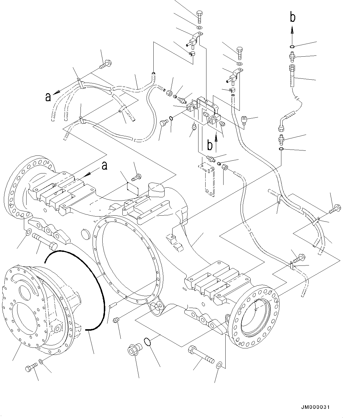 Carrier and Cap Assembly(Center Axle,Carrier, L.H.) (56D-23-11102) KOMATSU
