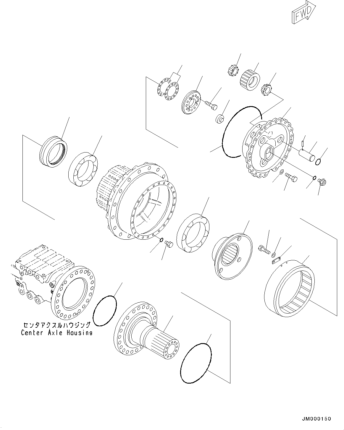 Final Drive Assembly, Center,R.H. 56E-23-25050 KOMATSU