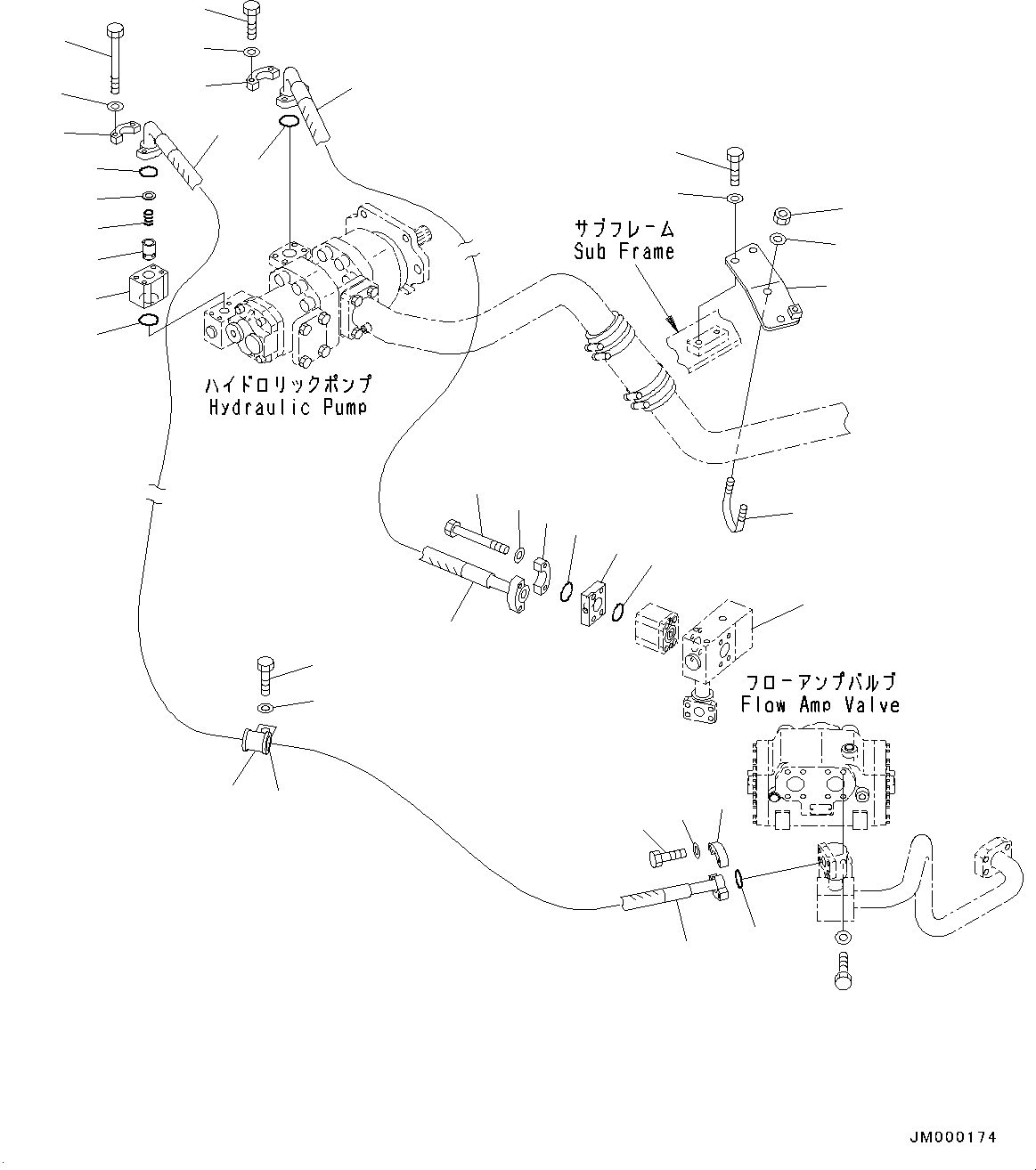 Tube(Hydraulic Oil Piping,Flow Amplifier Valve to Check Valve) (56D-61-21160) KOMATSU