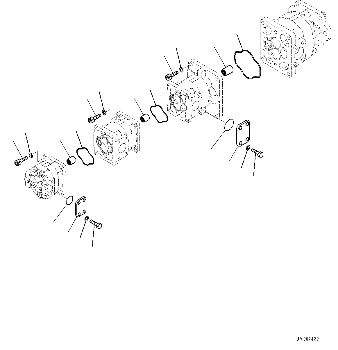 Pump Assembly, Gear (SAR 56 + 28 + 16 + 12) 705-56-33151 KOMATSU