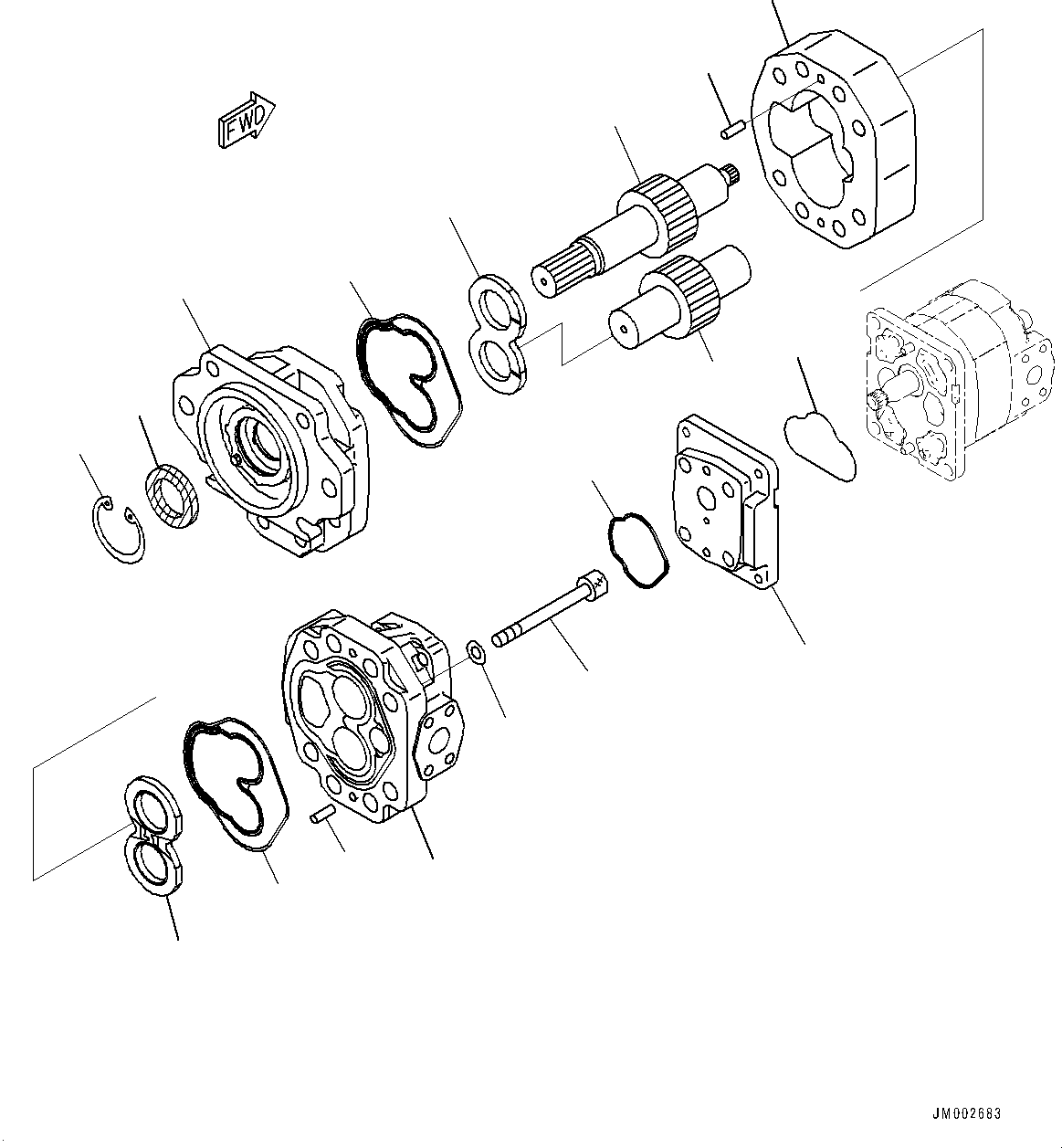 Pump Assembly, SDR 80+SA 25 705-95-05160 KOMATSU