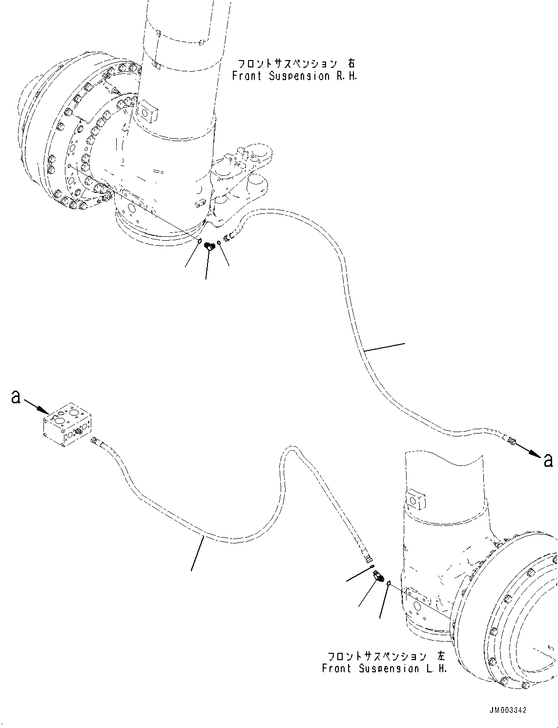 Hose, Face Seal Type(Brake Piping,Front,Without Muffler) (02765-00432) KOMATSU