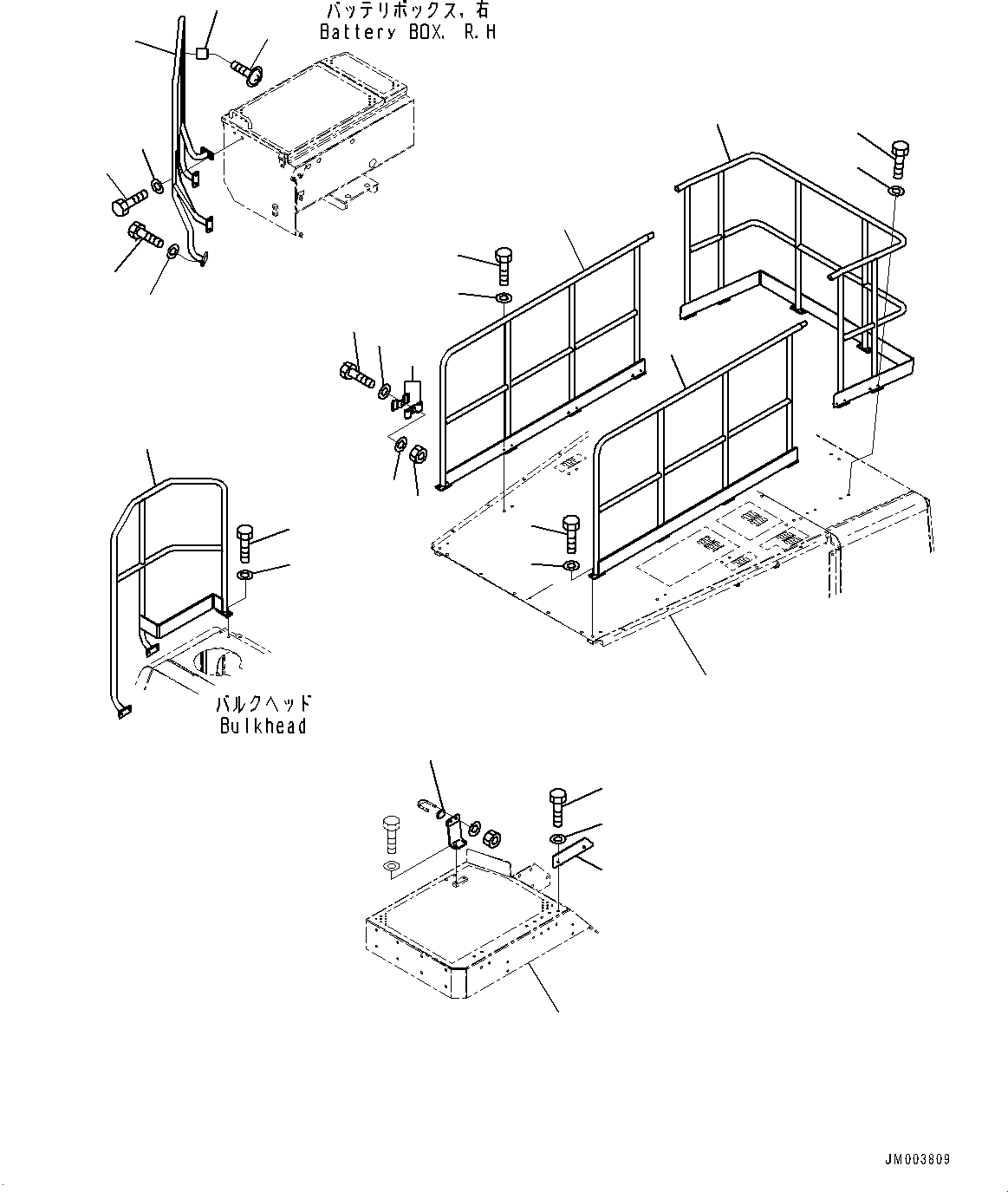 Handrail, R.H. 427-54-25871 KOMATSU
