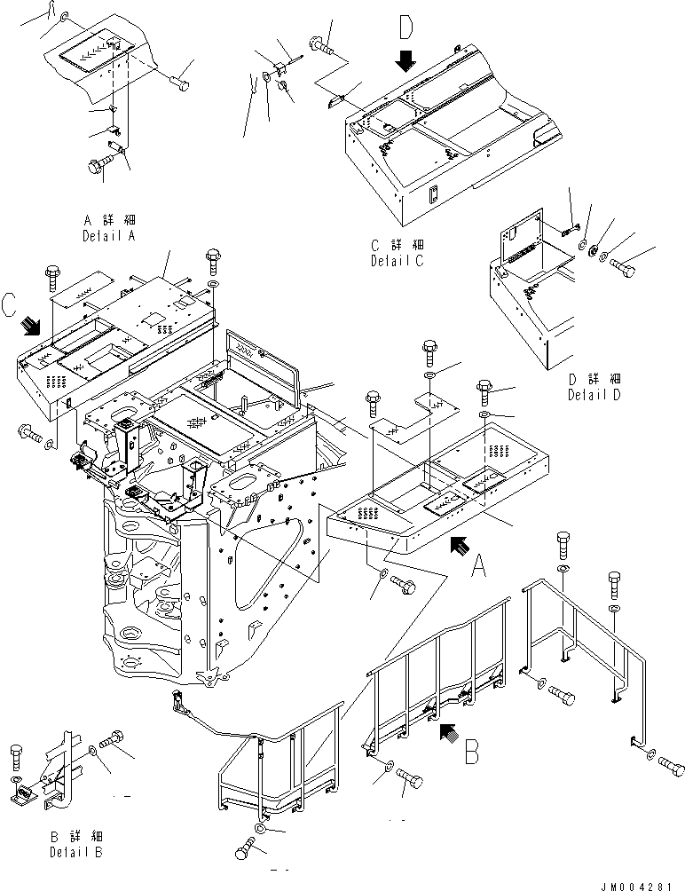 FLOOR FRAME,R.H. 427-S05-4384 KOMATSU
