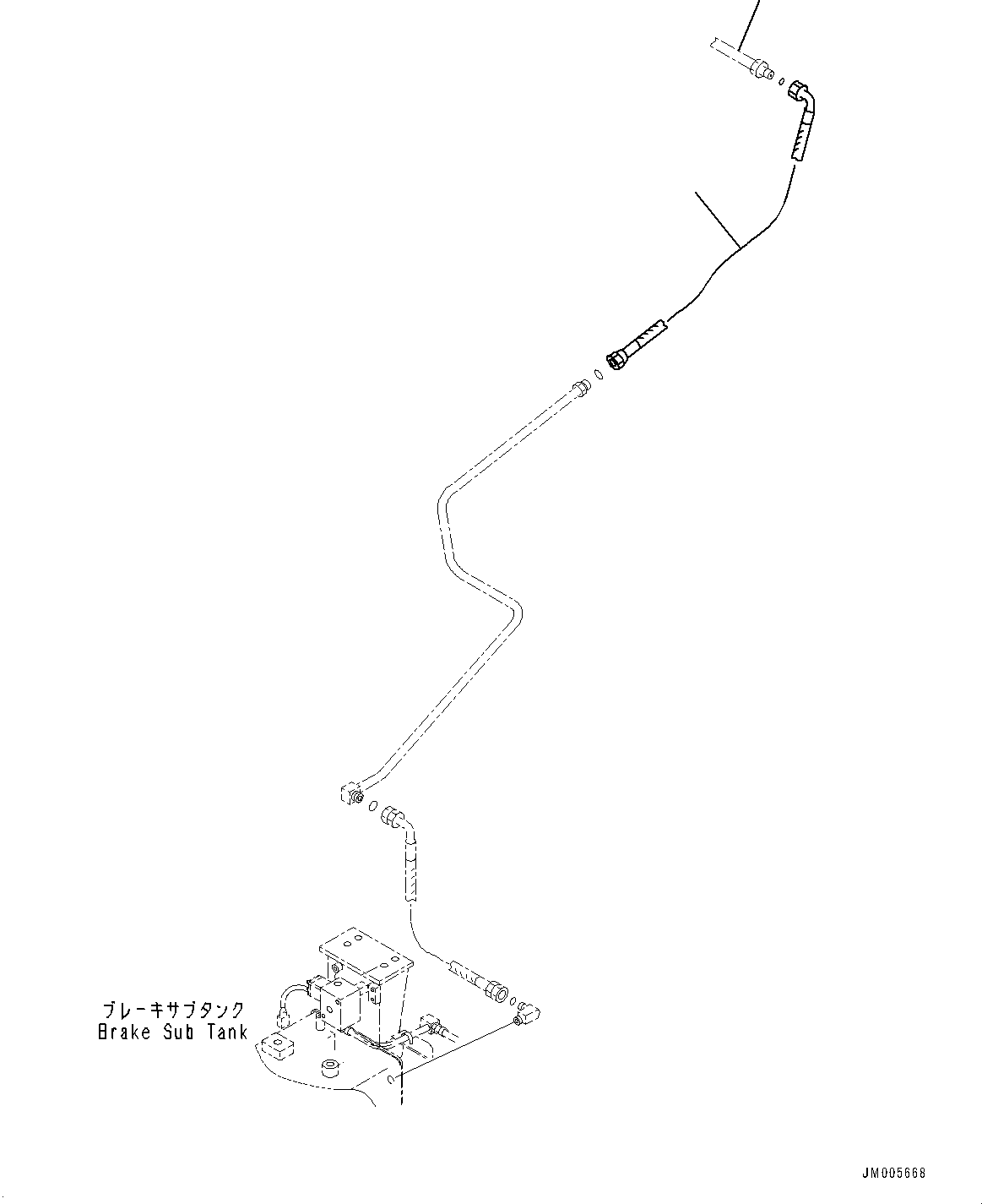 Tube(Brake Piping,Related Parts,With Anti-skid Brake System (ABS)) (569-88-86810) KOMATSU