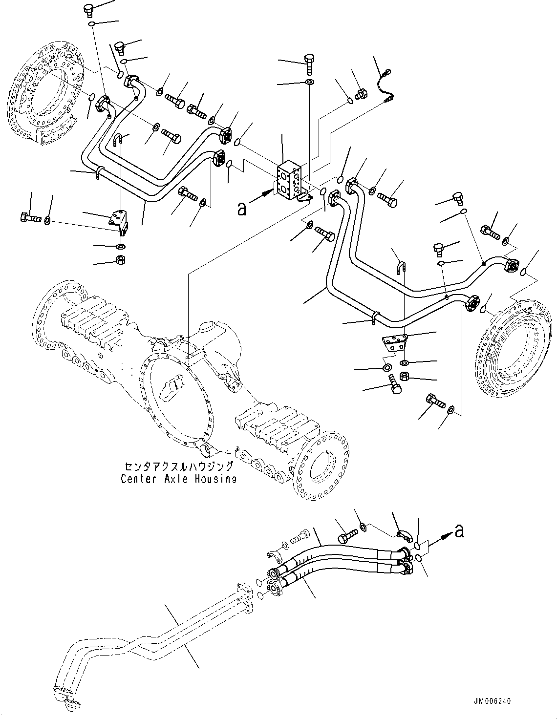 Tube(Brake Oil Cooling Piping, Rear Frame Side) (56B-61-52510) KOMATSU