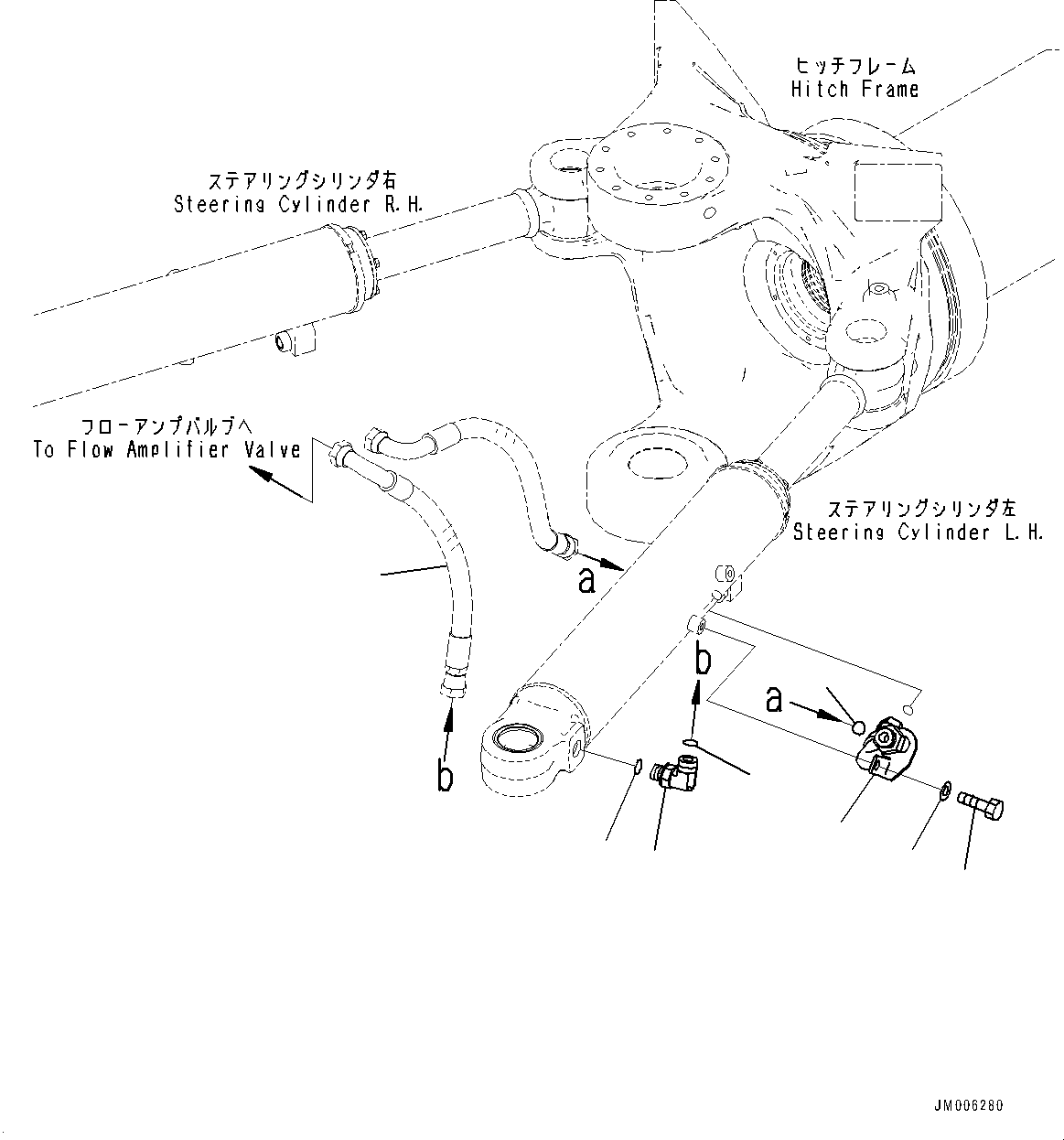 Hose, Face Seal Type(Front Steering and Hoist Hydraulic Piping,Flow Amplifier Valve Piping) (02766-00605) KOMATSU