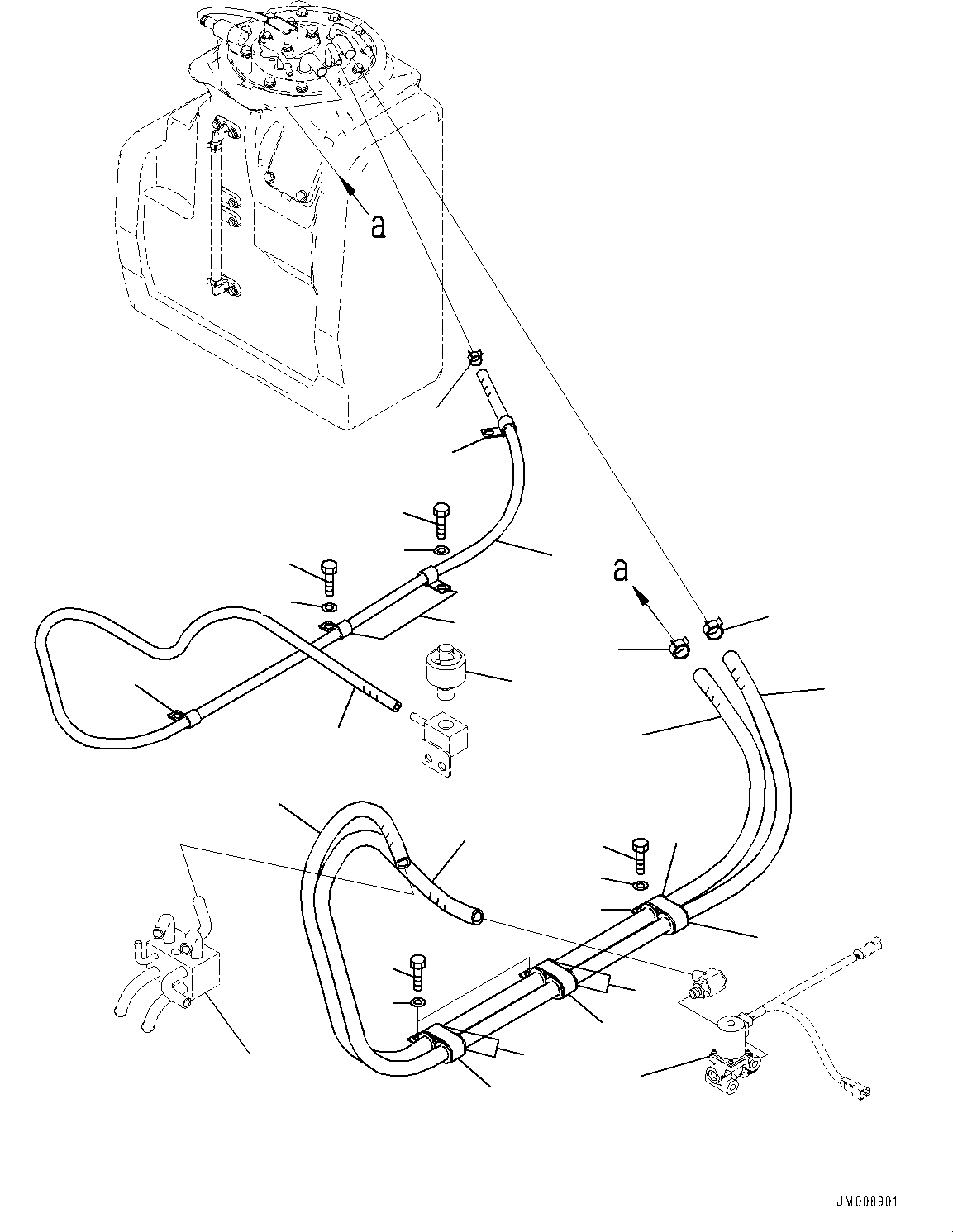 Block(DEF Piping,Heater Hose,With Suspension, Auto Hydroneumatic) (566-07-8L481) KOMATSU