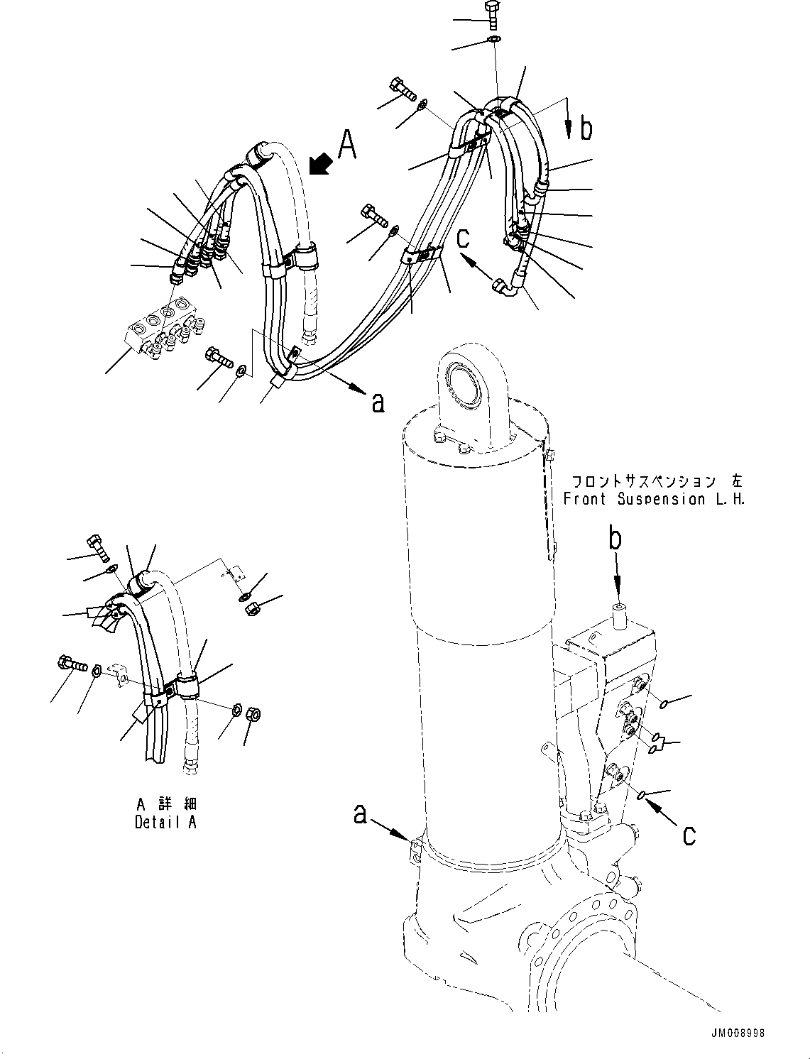 Joint(Automatic Suspension Piping,Piping, R.H.) (566-44-83380) KOMATSU
