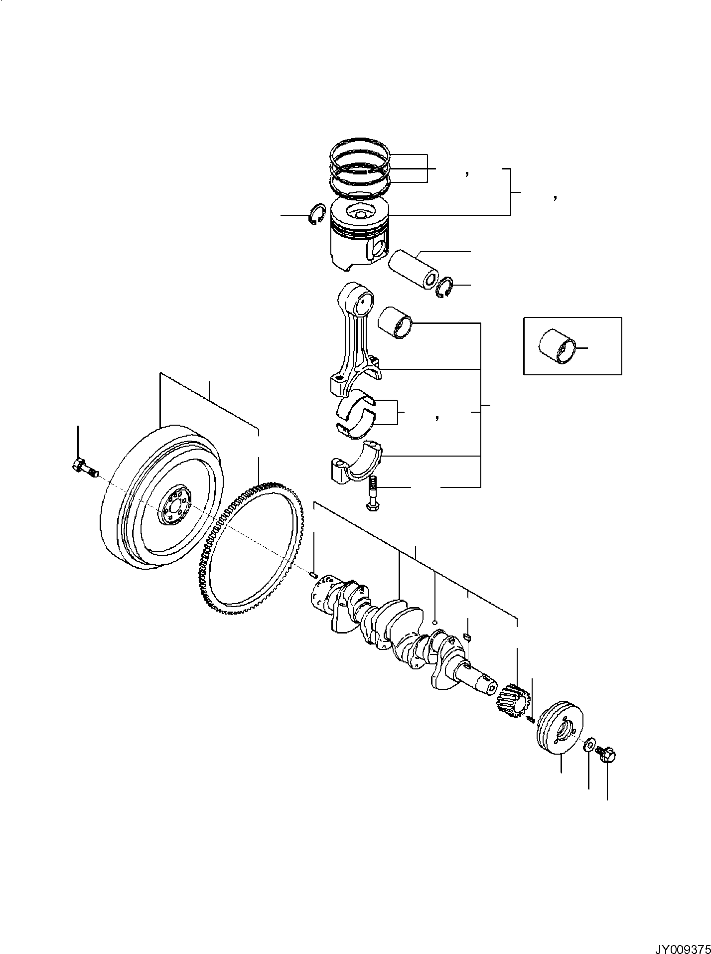 CRANKSHAFT, ASSEMBLY YM129604-21000 KOMATSU