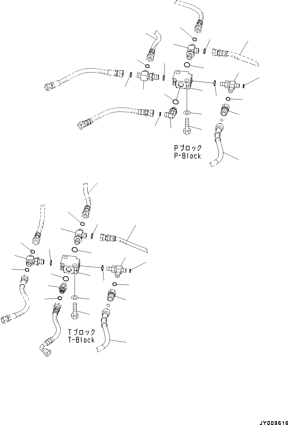 Hose(Cab,Blade Control Lever) (22F-62-33220) KOMATSU