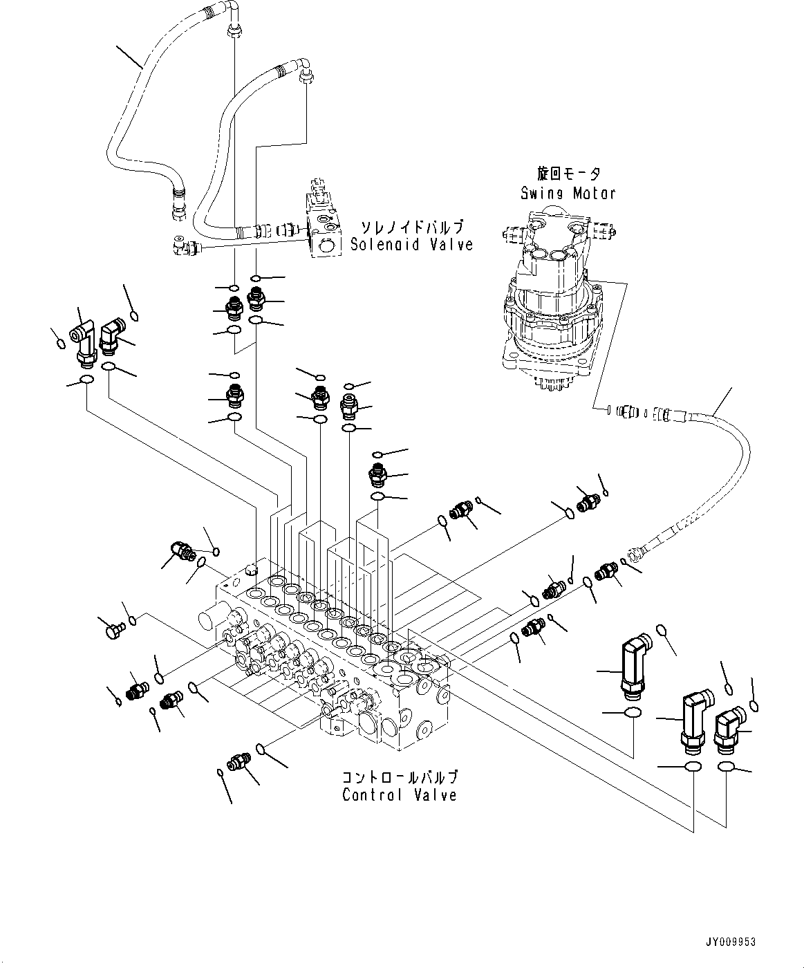 Hose(Control Valve,PPC Piping,With 1-Additional Actuator Piping) (22J-62-26680) KOMATSU