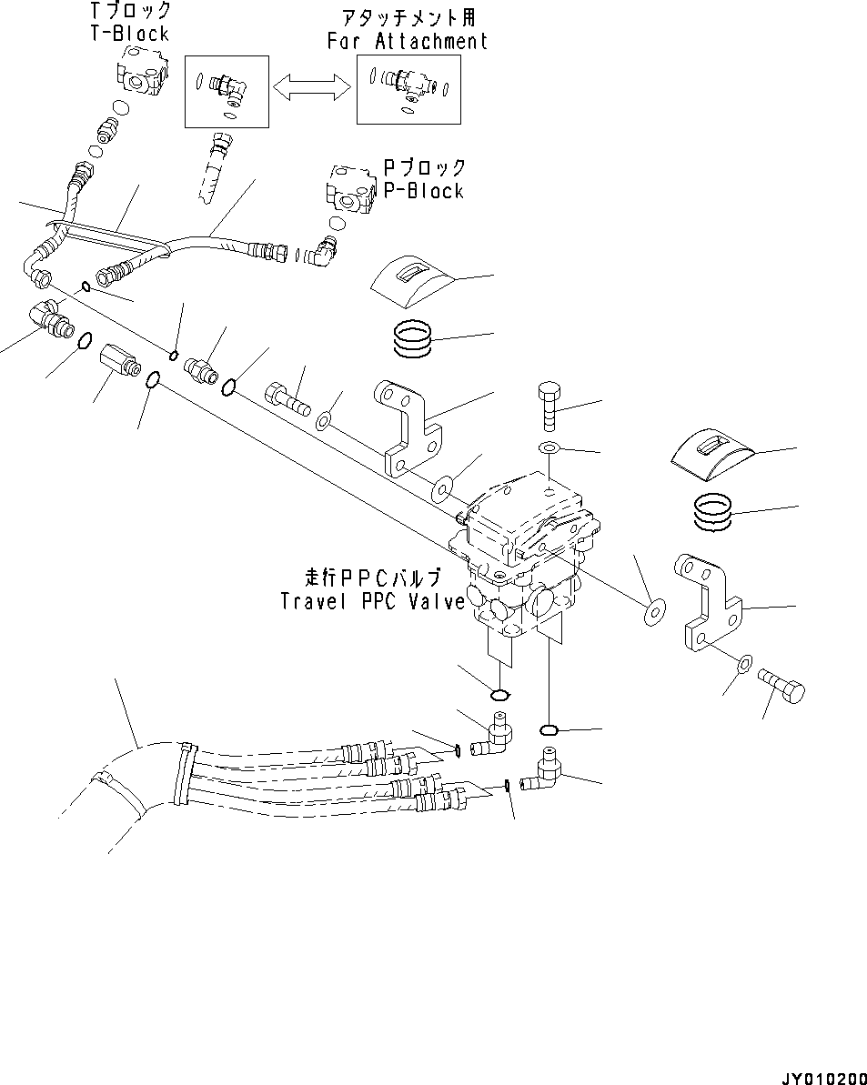 Hose(Control Valve,PPC Piping,With 1-Additional Actuator Piping) (22J-62-26971) KOMATSU