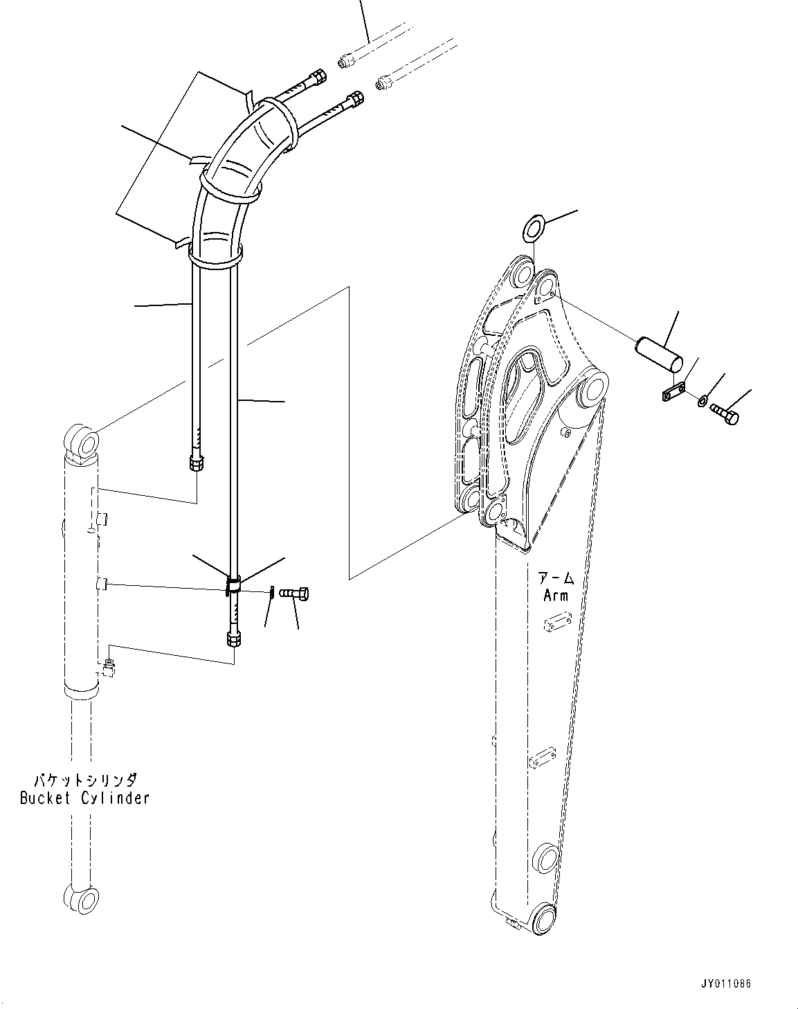 Tube(Boom Unit,Arm and Bucket Cylinder Piping,2900mm Boom, 1-Attachment) (22M-62-22141) KOMATSU