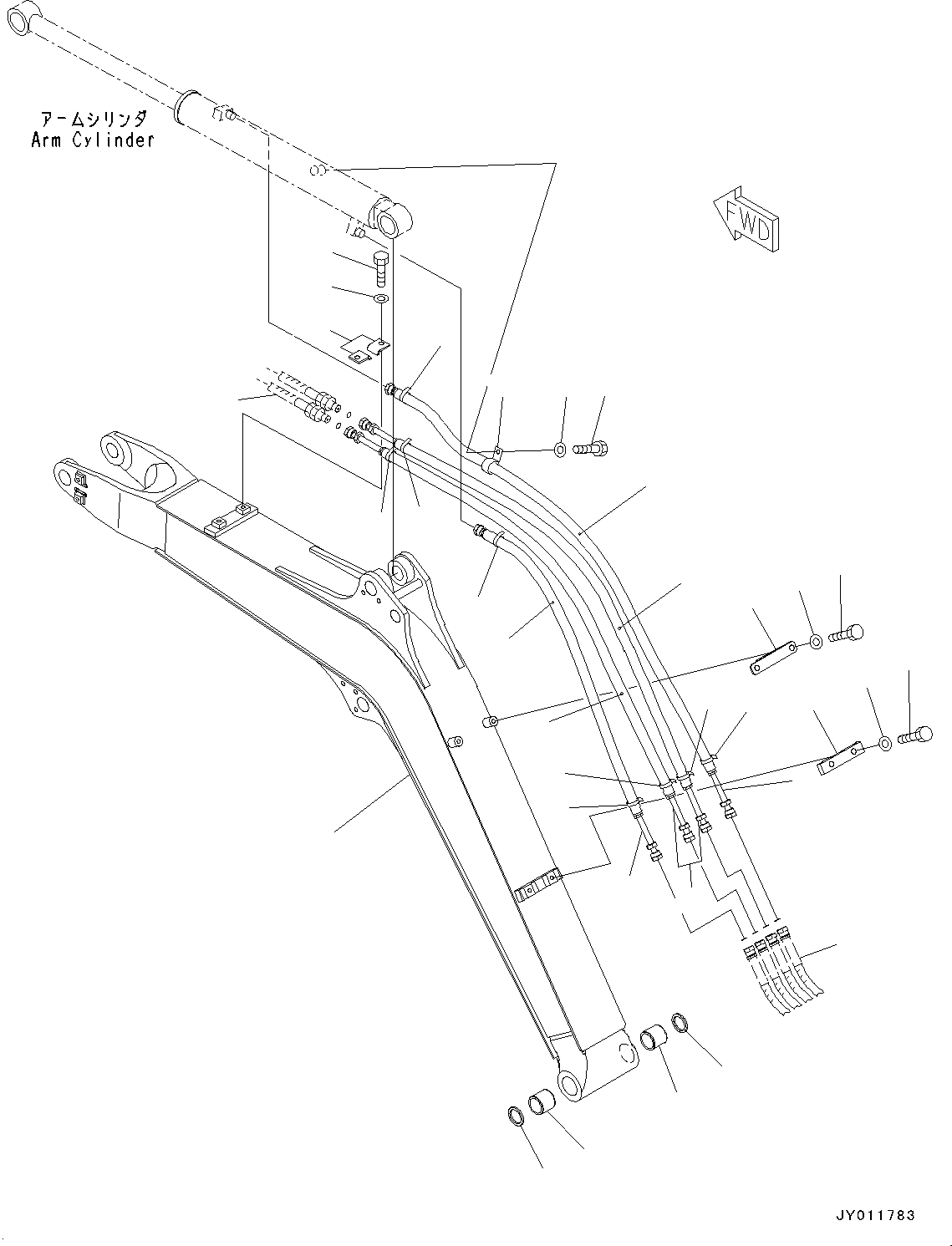 Hose(Actuator Piping,Boom, Arm, Bucket, Attachment Piping,For 1-Additional Actuator Piping) (22K-62-32771) KOMATSU