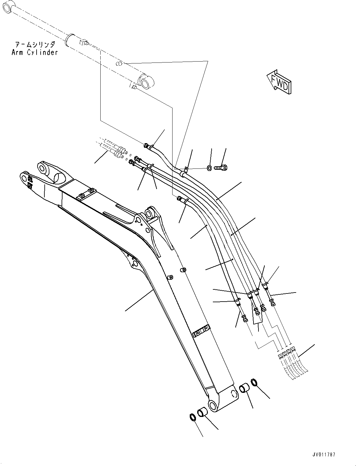 Hose(Actuator Piping,Boom, Arm, Bucket, Attachment Piping,For 1-Additional Actuator Piping) (22K-62-32781) KOMATSU