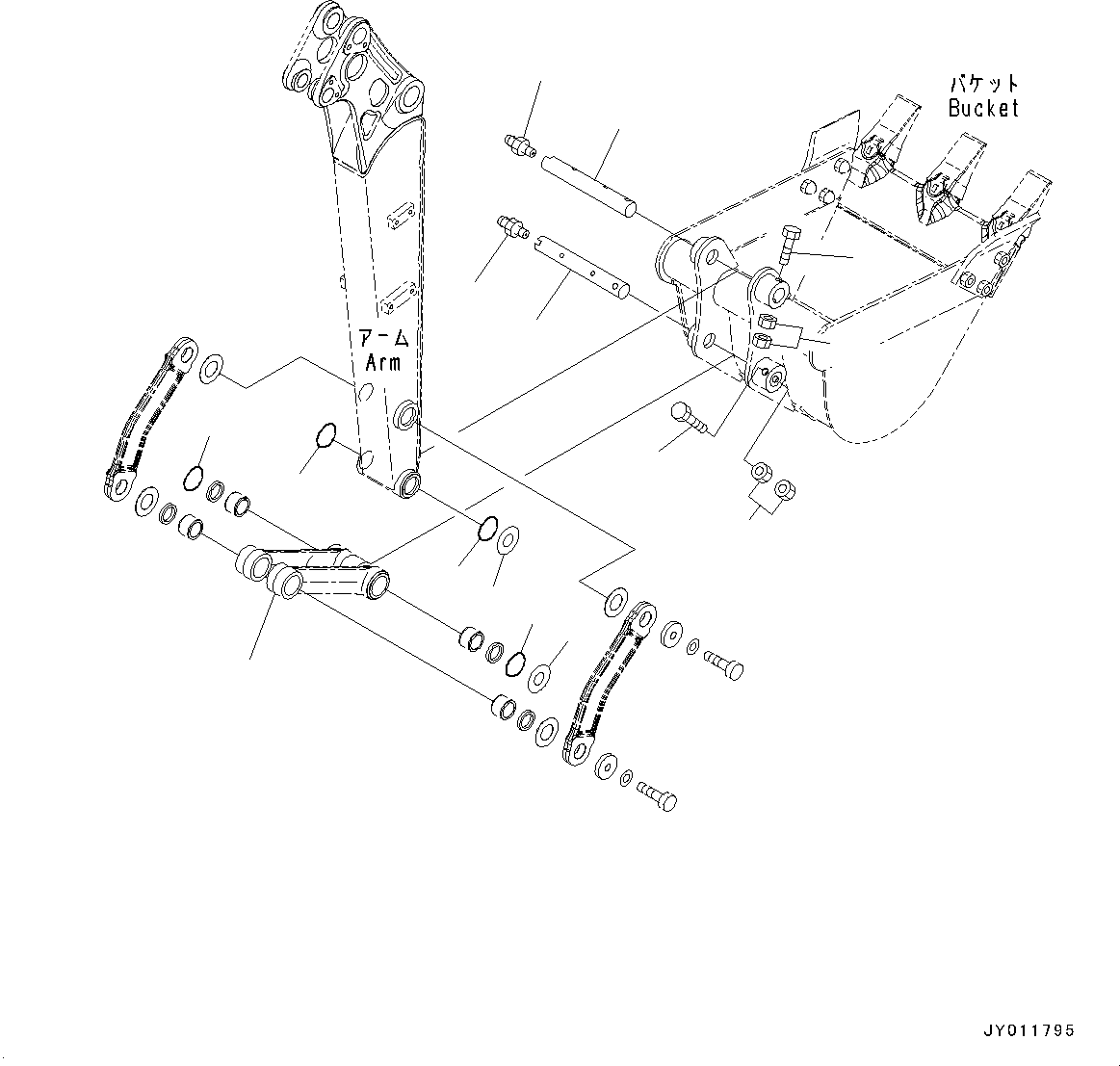 Link(Arm Unit,Bucket Link,For 970mm Arm) (22K-70-21571) KOMATSU
