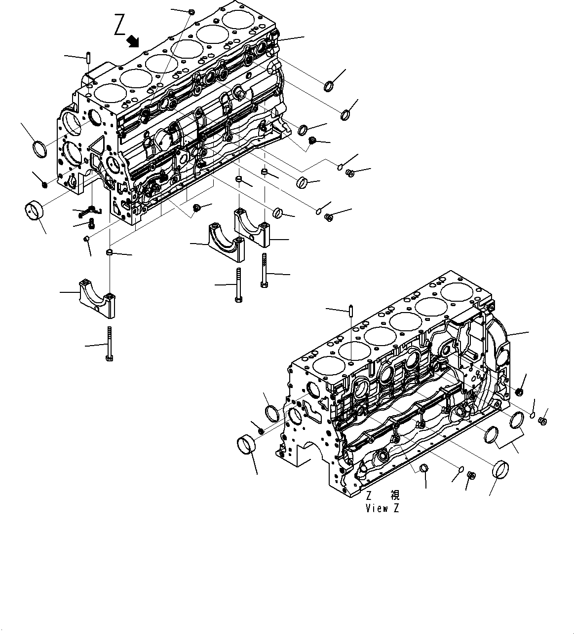 Блок цилиндров 3864548 KOMATSU
