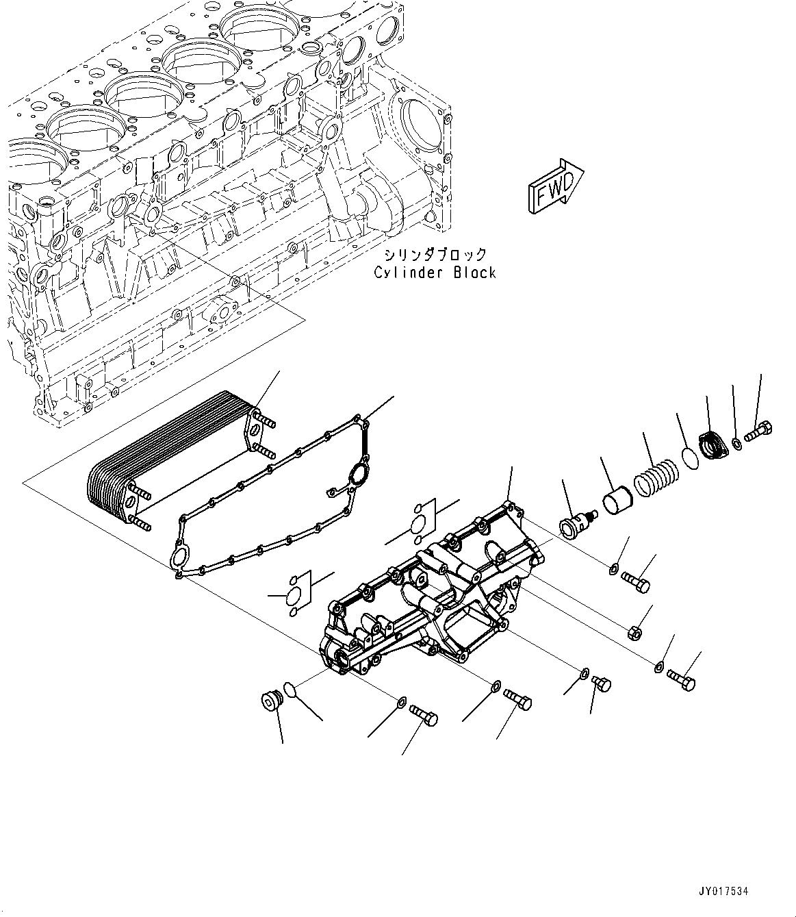 Масляный радиатор 6261-61-2100 KOMATSU