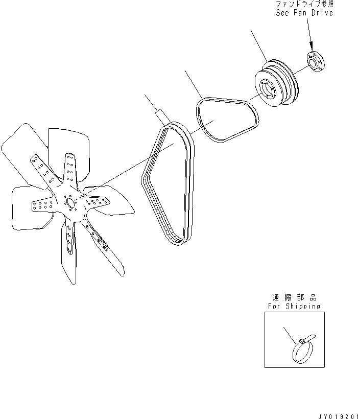 V-BELT SET,FAN DRIVE 04121-22570 KOMATSU