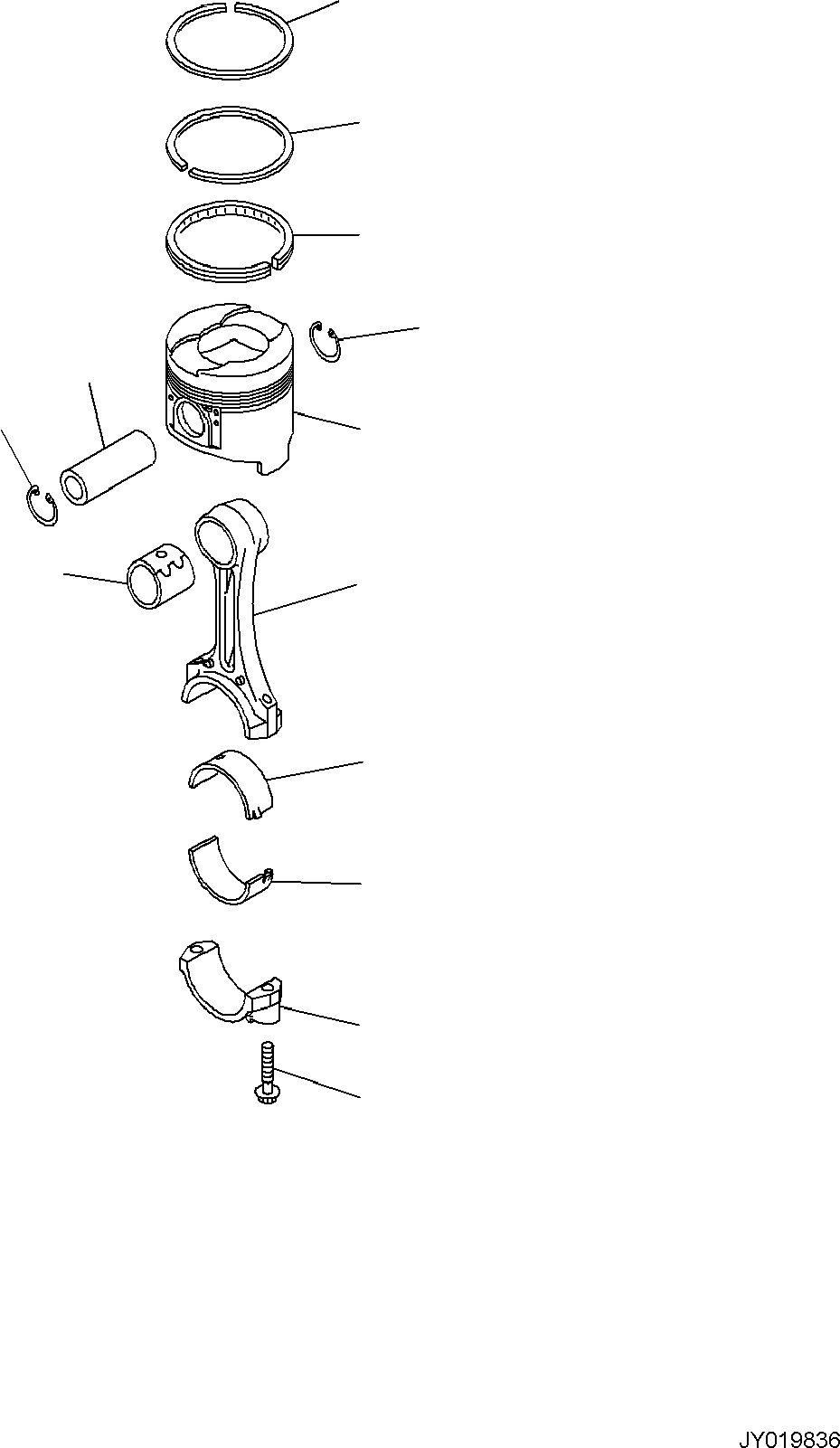 Piston Ring Assembly, Oversize 0.25mm, Oversize 0.25mm 6271-39-2300 KOMATSU