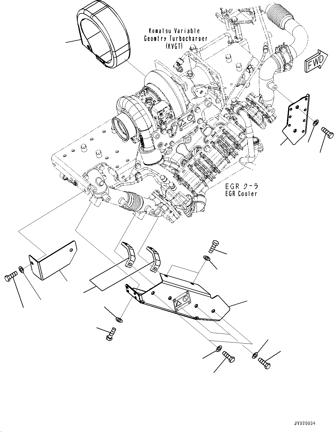 Cover, Turbocharger 6252-11-5950 KOMATSU