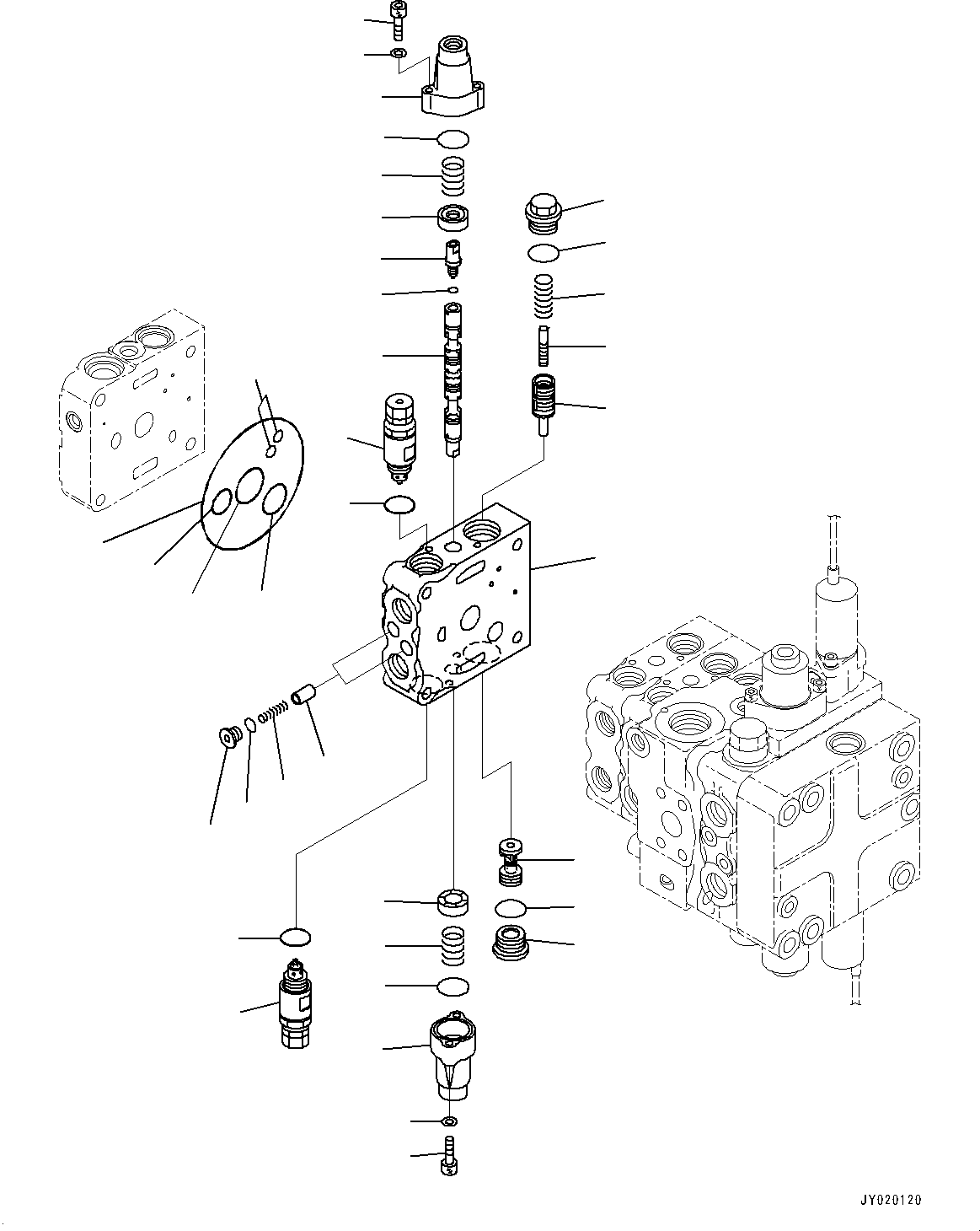 Клапан в сборе, всасывающий и предохранительный 723-10-19500 KOMATSU