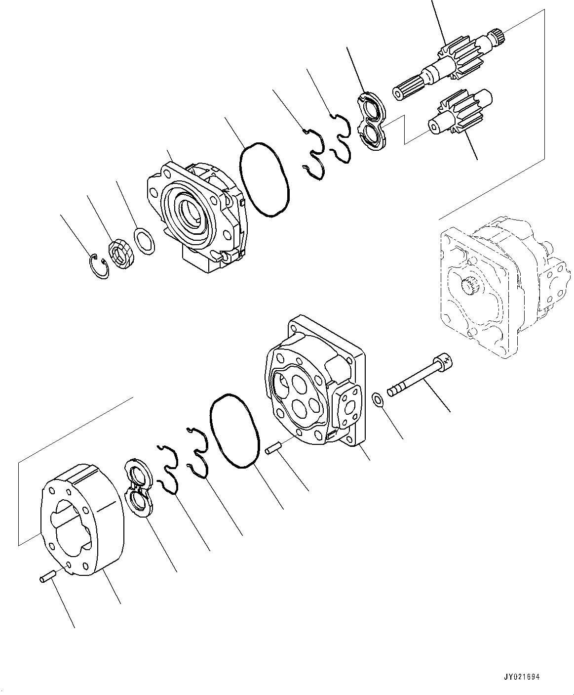 Pump Assembly, Gear (SAR 1-14 + 14-A12S) 705-52-11100 KOMATSU