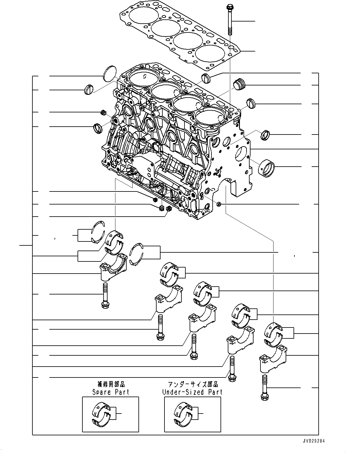 BLOCK ASSEMBLY, CYLINDER YM129C00-01560 KOMATSU