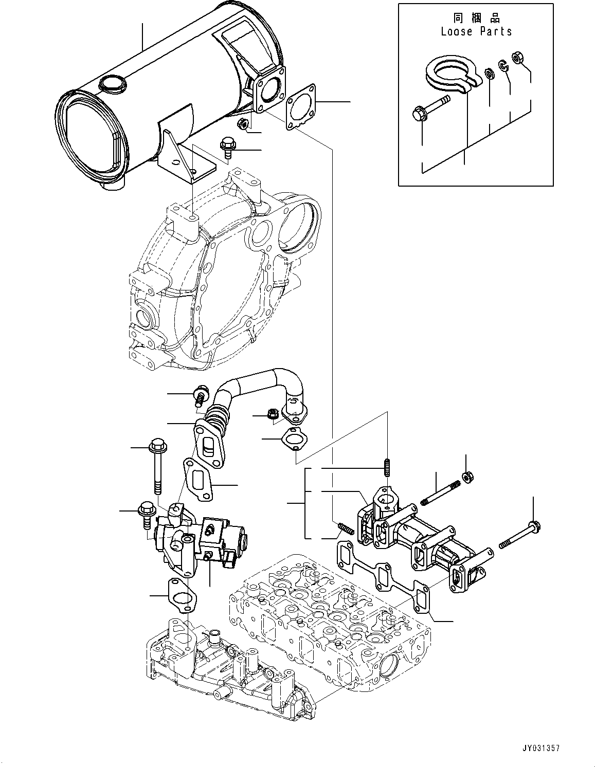 MANIFOLD, EXHAUST, ASSEMBLY YM129017-13150 KOMATSU