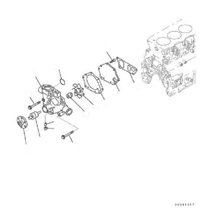 Водяной насос в сборе 6205-61-1302 KOMATSU