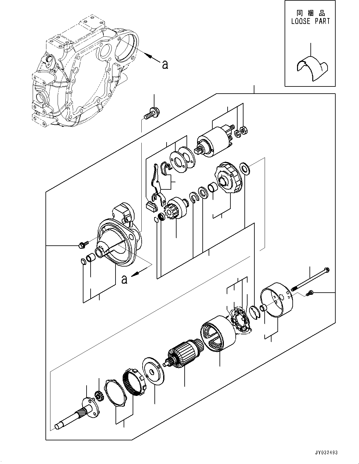 STARTING MOTOR, ASSEMBLY 1.7KW YM129017-77010 KOMATSU
